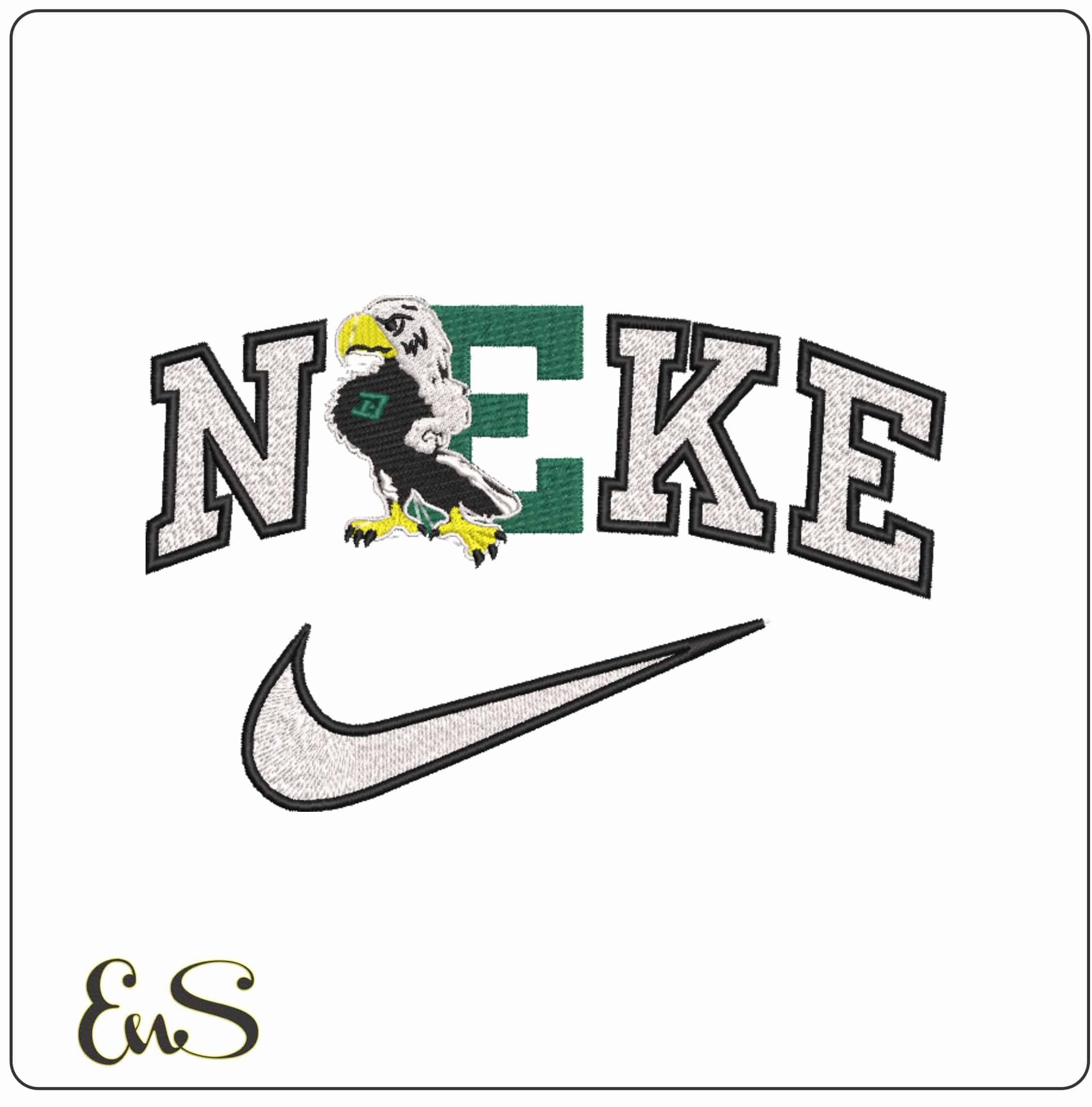 Nike Eastern Michigan Eagles 1994 to 2001 University - Elegant embroidery design file-instant download