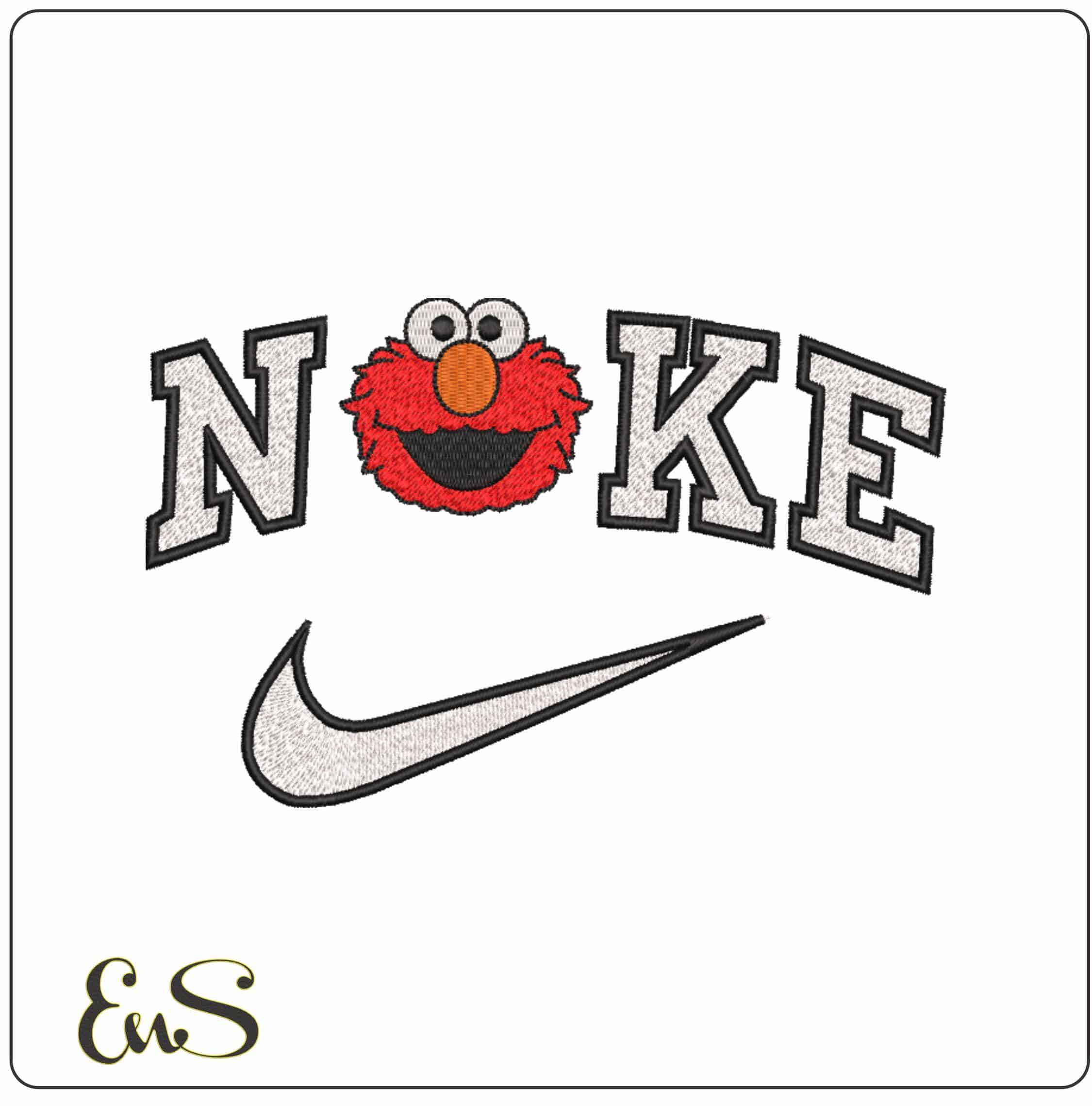 Nike Elmo Face - Elegant embroidery design file-instant download