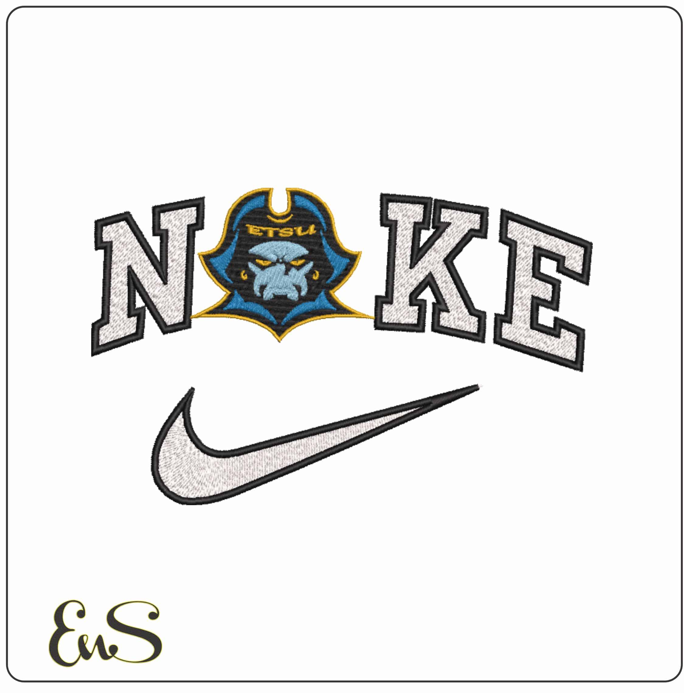 Nike ETSU Buccaneers 2007 to 2014 East State University - Elegant embroidery design file-instant download