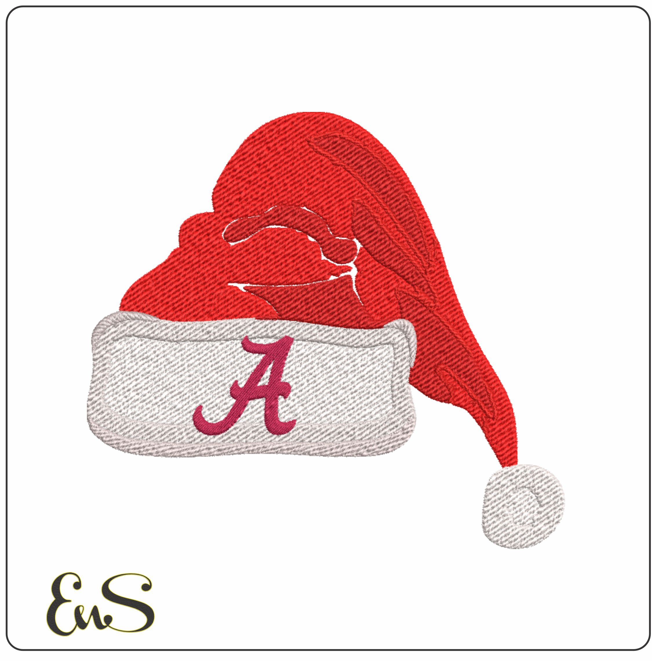 Alabama Christmas Hat- embroidery file - instant download in a frame
