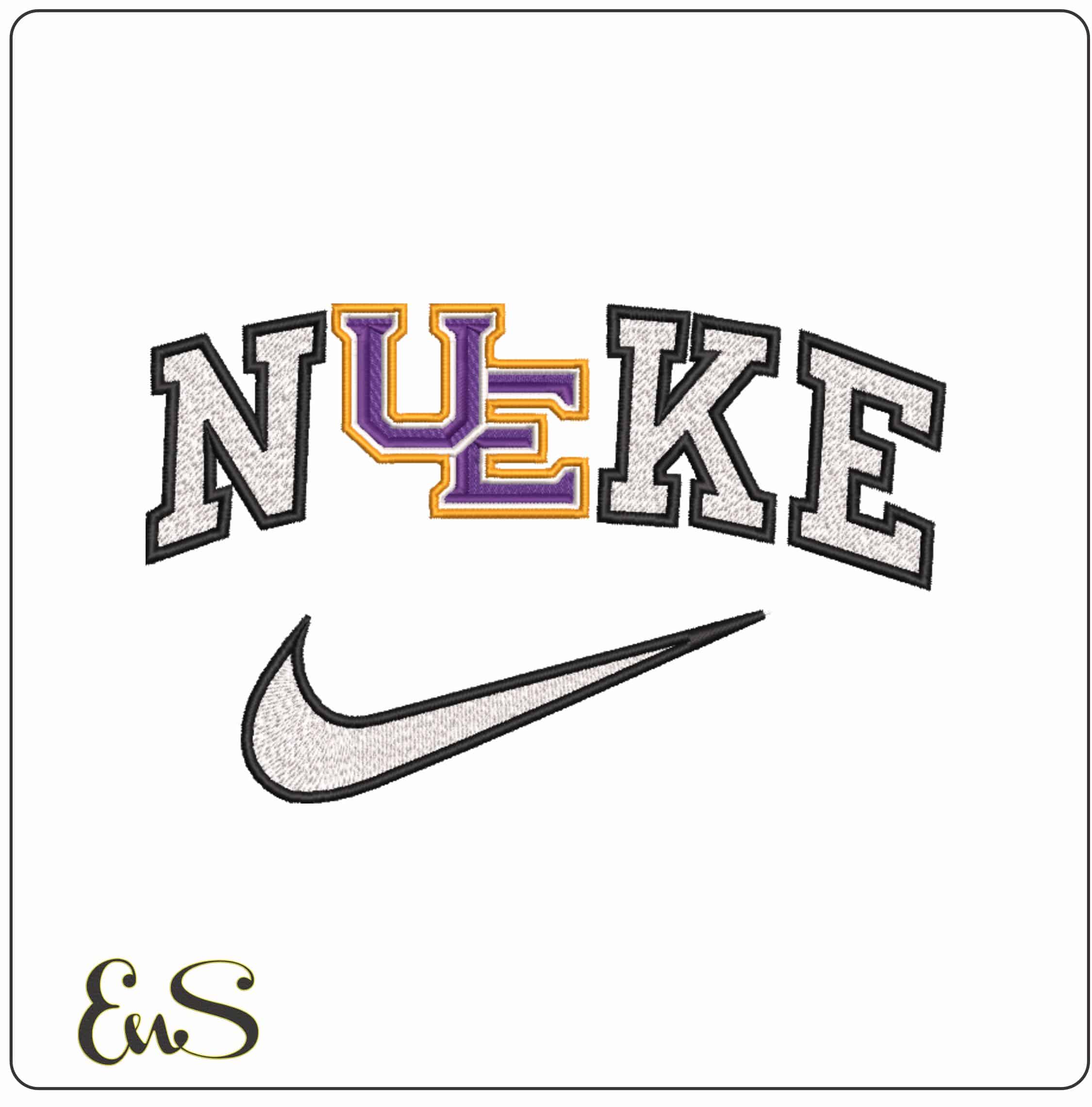 Nike Evansville Purple Aces 2019 on University - Elegant embroidery design file-instant download