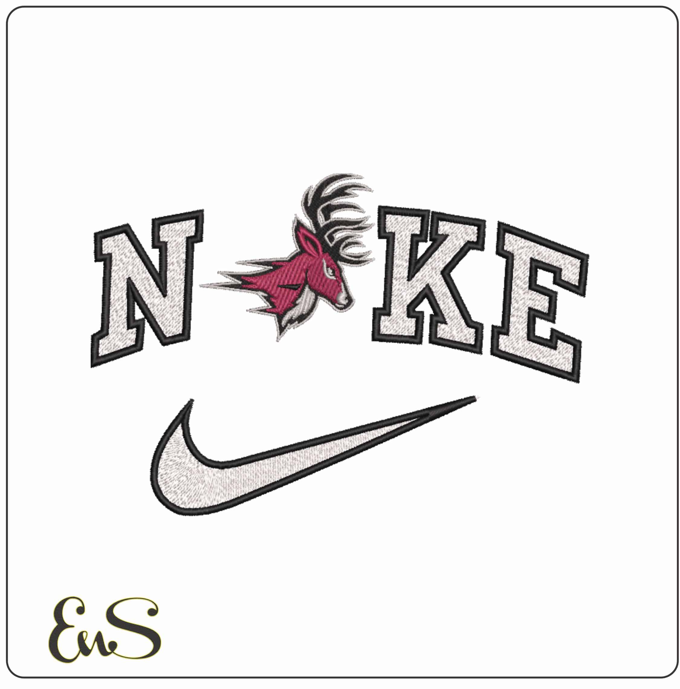 Nike Fairfield Stags Fairfield University - Elegant embroidery design file-instant download