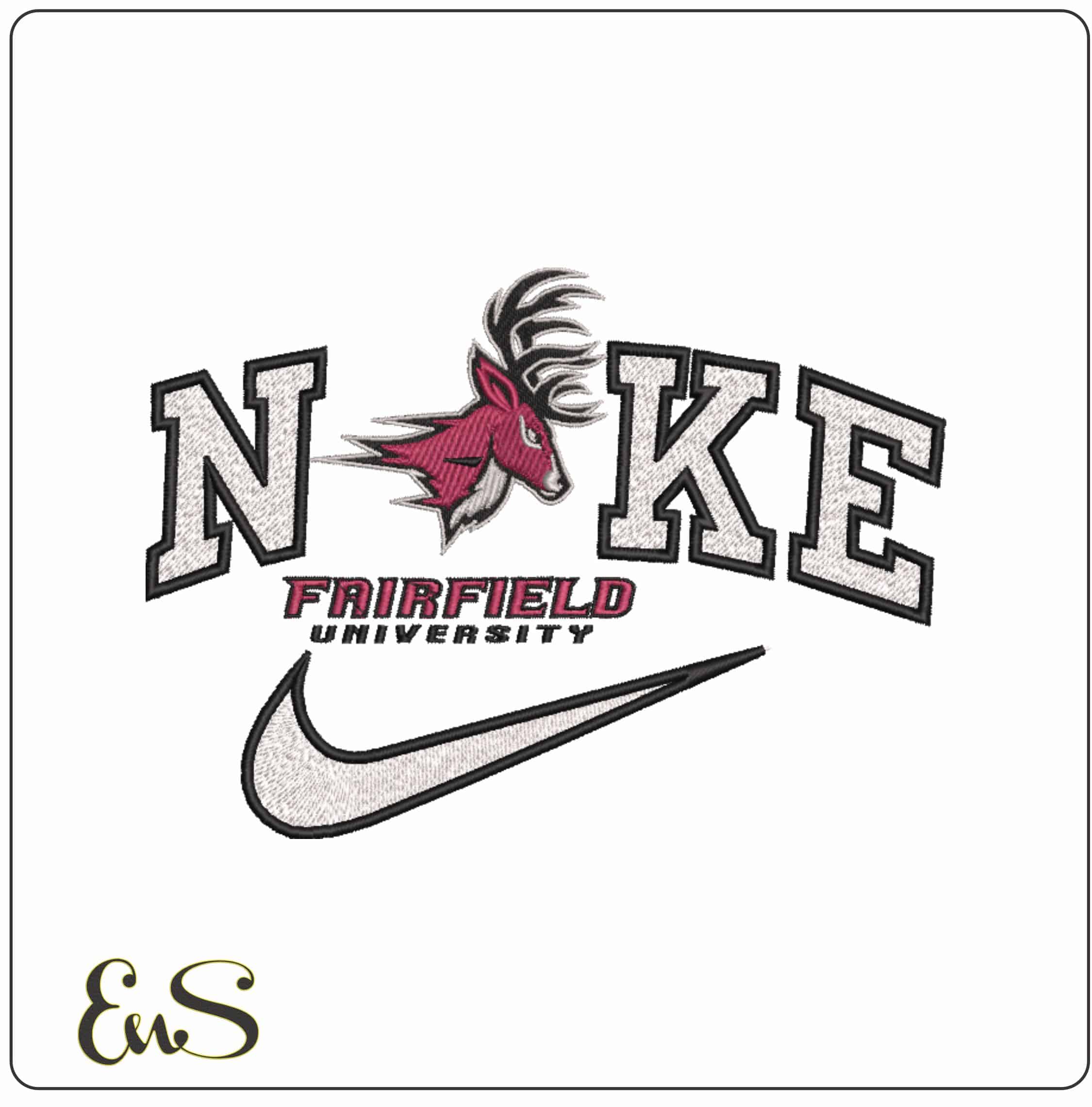 Nike Fairfield Stags 2002 on Fairfield University - Elegant embroidery design file-instant download