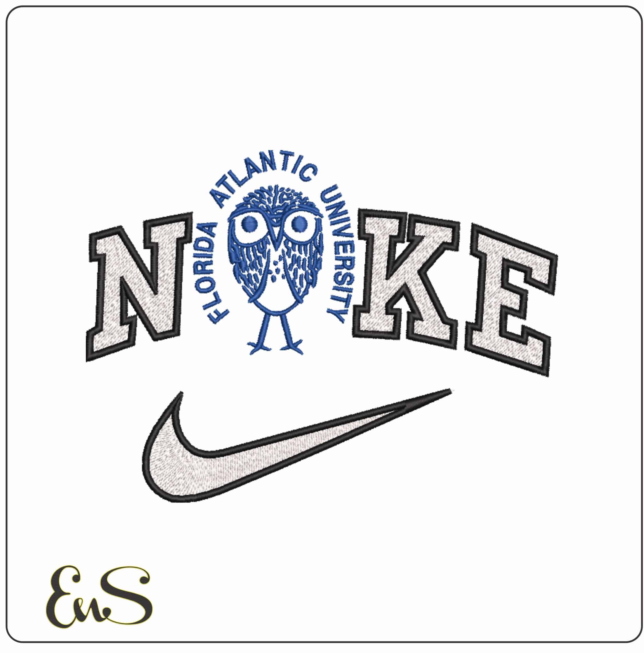 Nike Florida Atlantic Owls 1979 to 1983 University - Elegant embroidery design file-instant download