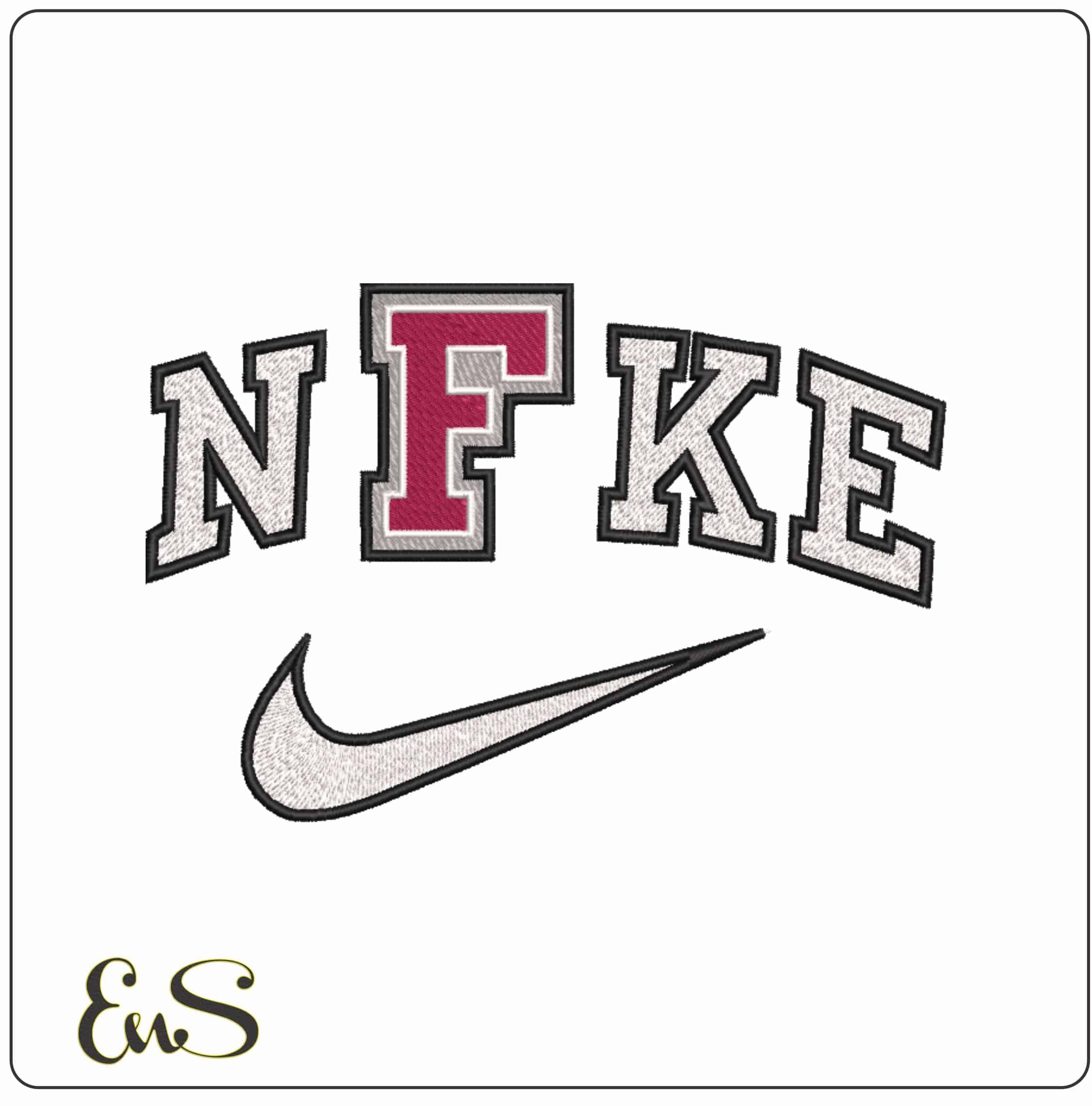 Nike Fordham Rams F on Fordham University - Elegant embroidery design file-instant download