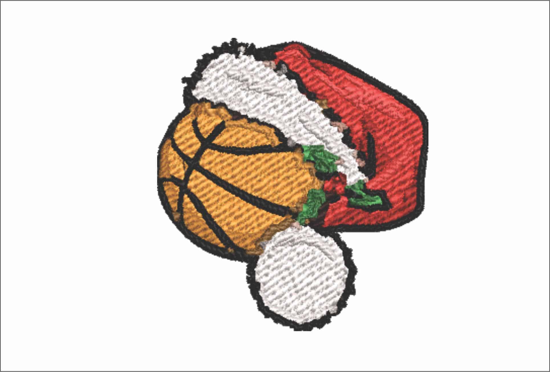Basketball Christmas Hat Small- embroidery file - instant download in a frame