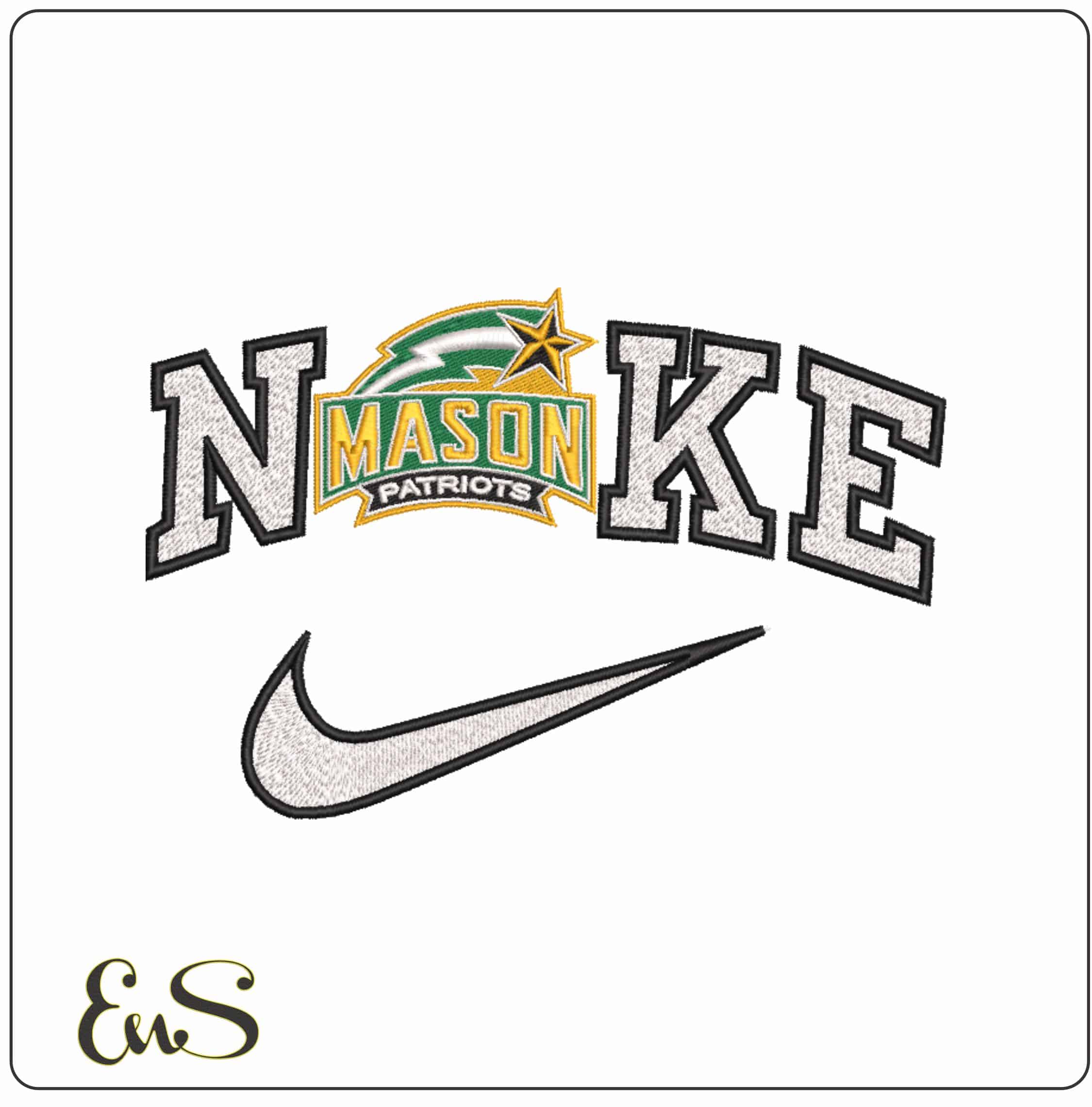 Nike George Mason Patriots 2004 to 2024 University - Elegant embroidery design file-instant download