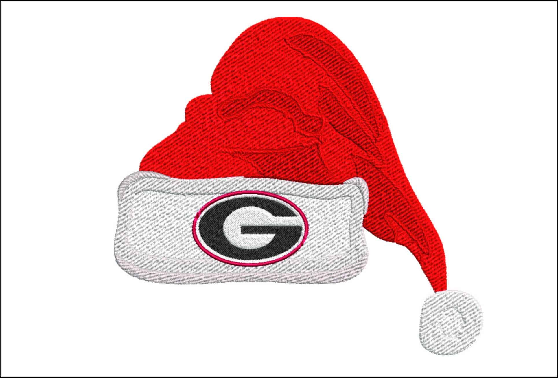 Georgia Athletic Christmas Hat- embroidery file - instant download in a frame