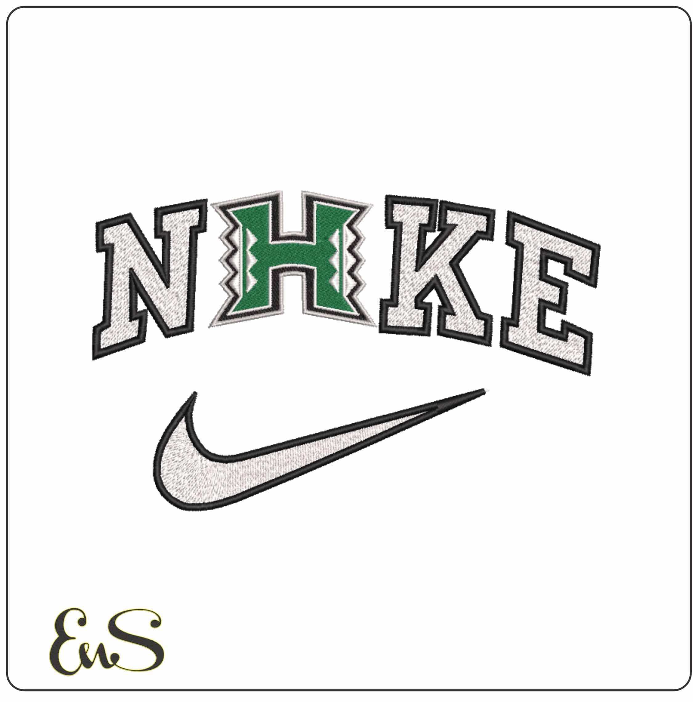 Nike Hawaii Warriors 1998 on Hawaii University - Elegant embroidery design file-instant download