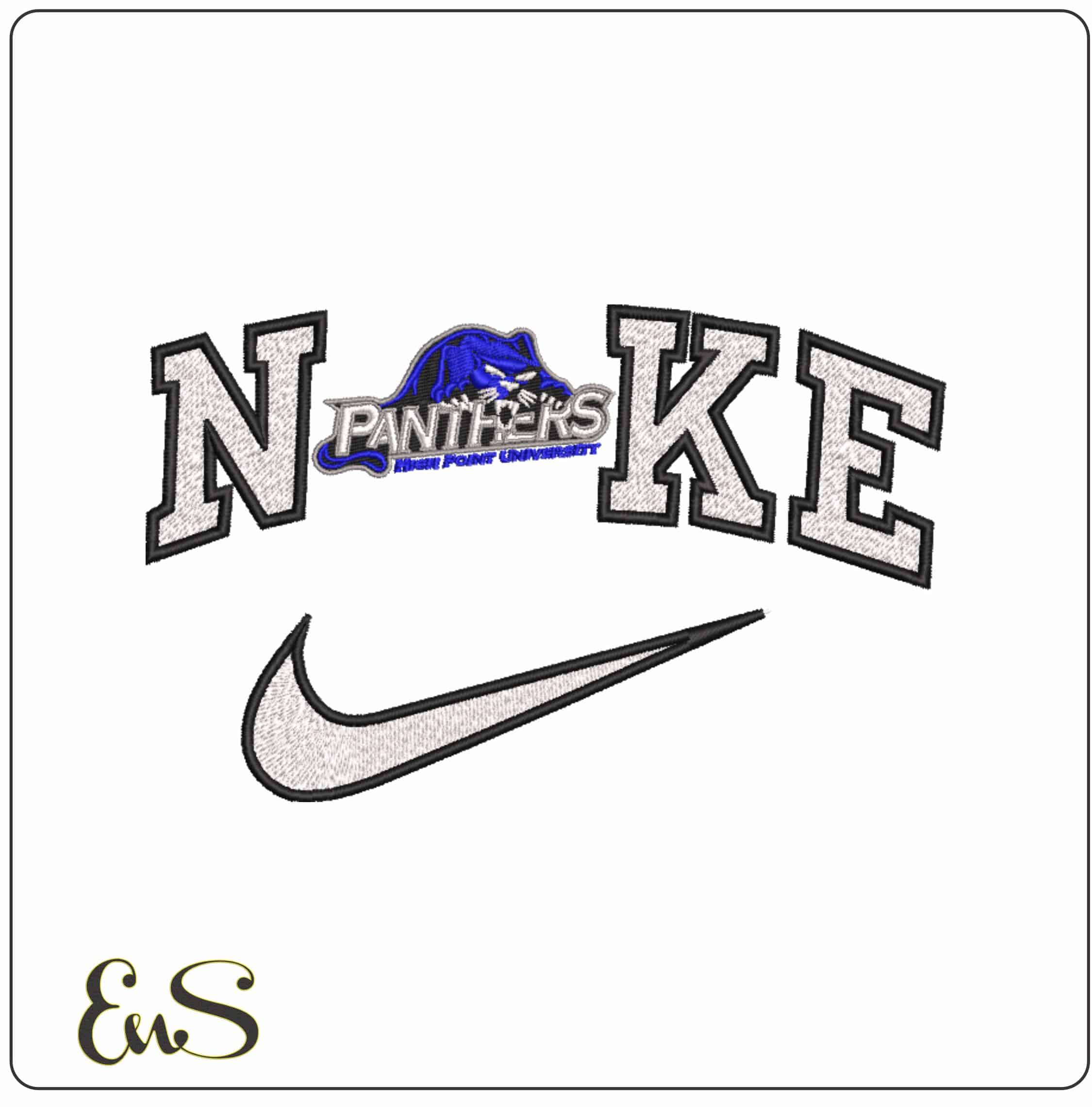 Nike High Point Panthers 2004 to 2012 University - Elegant embroidery design file-instant download