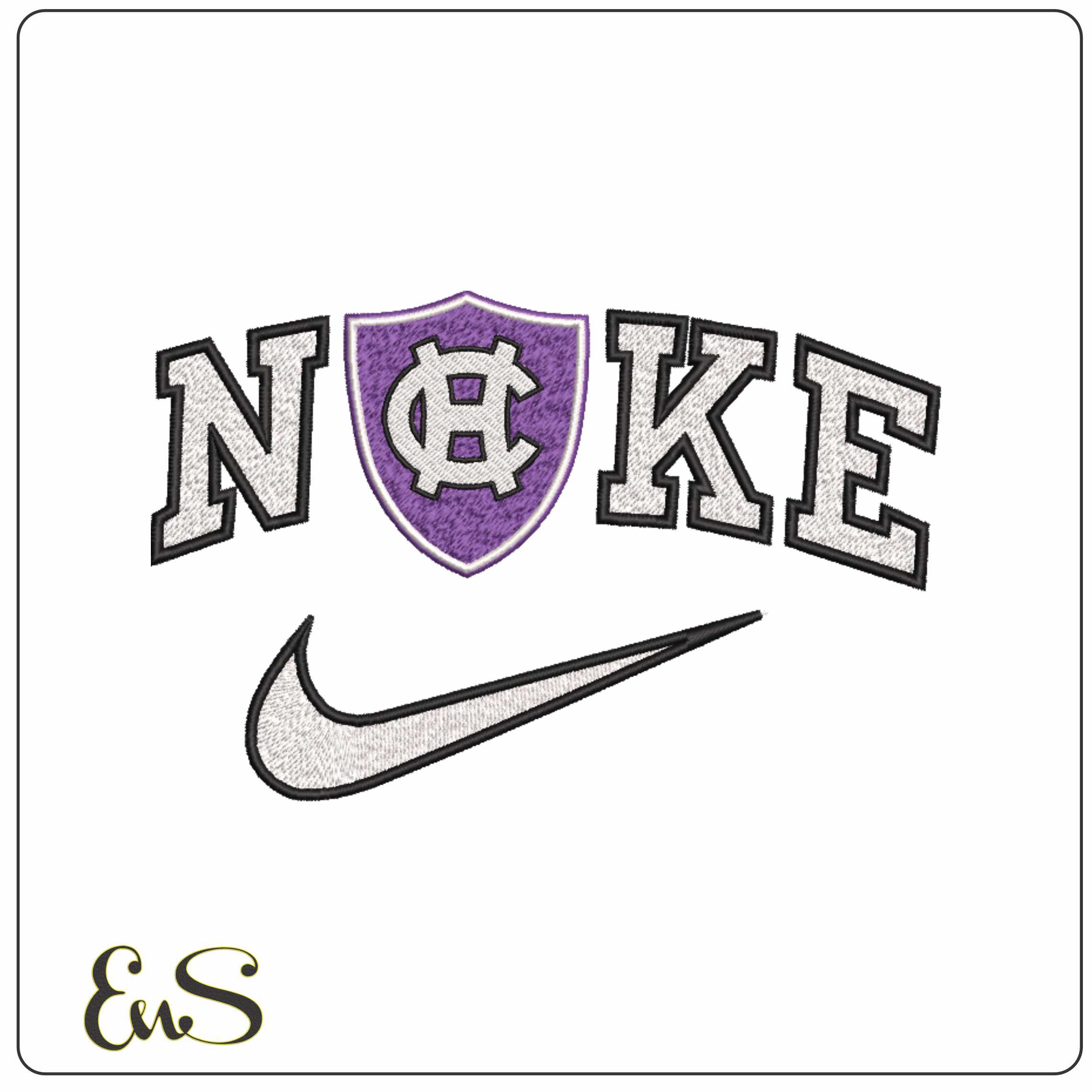 Nike Holy Cross Crusaders 2018 on College - Elegant embroidery design file-instant download