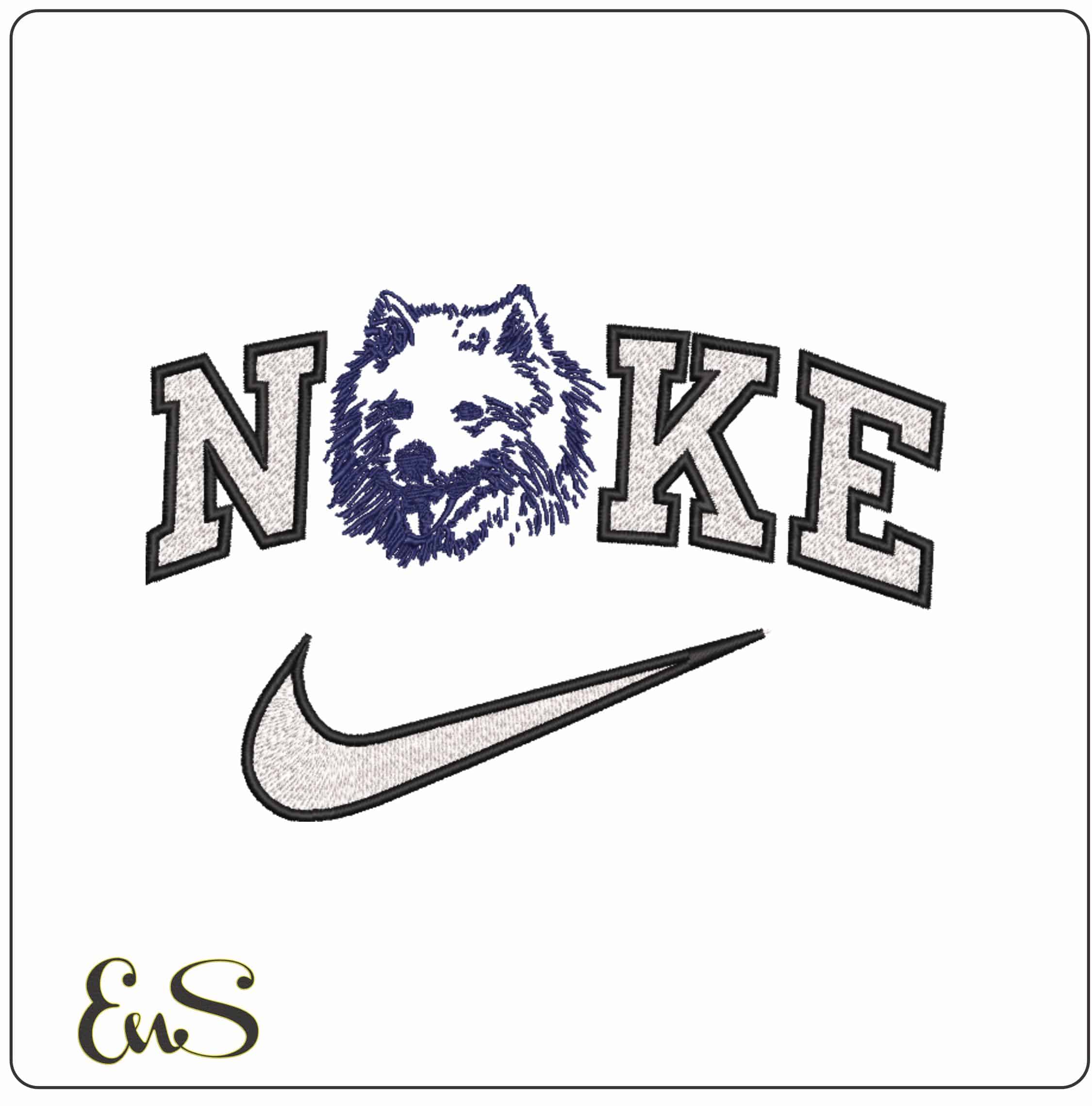 Nike Houston Baptist Huskies 1991 to 2002 University - Elegant embroidery design file-instant download