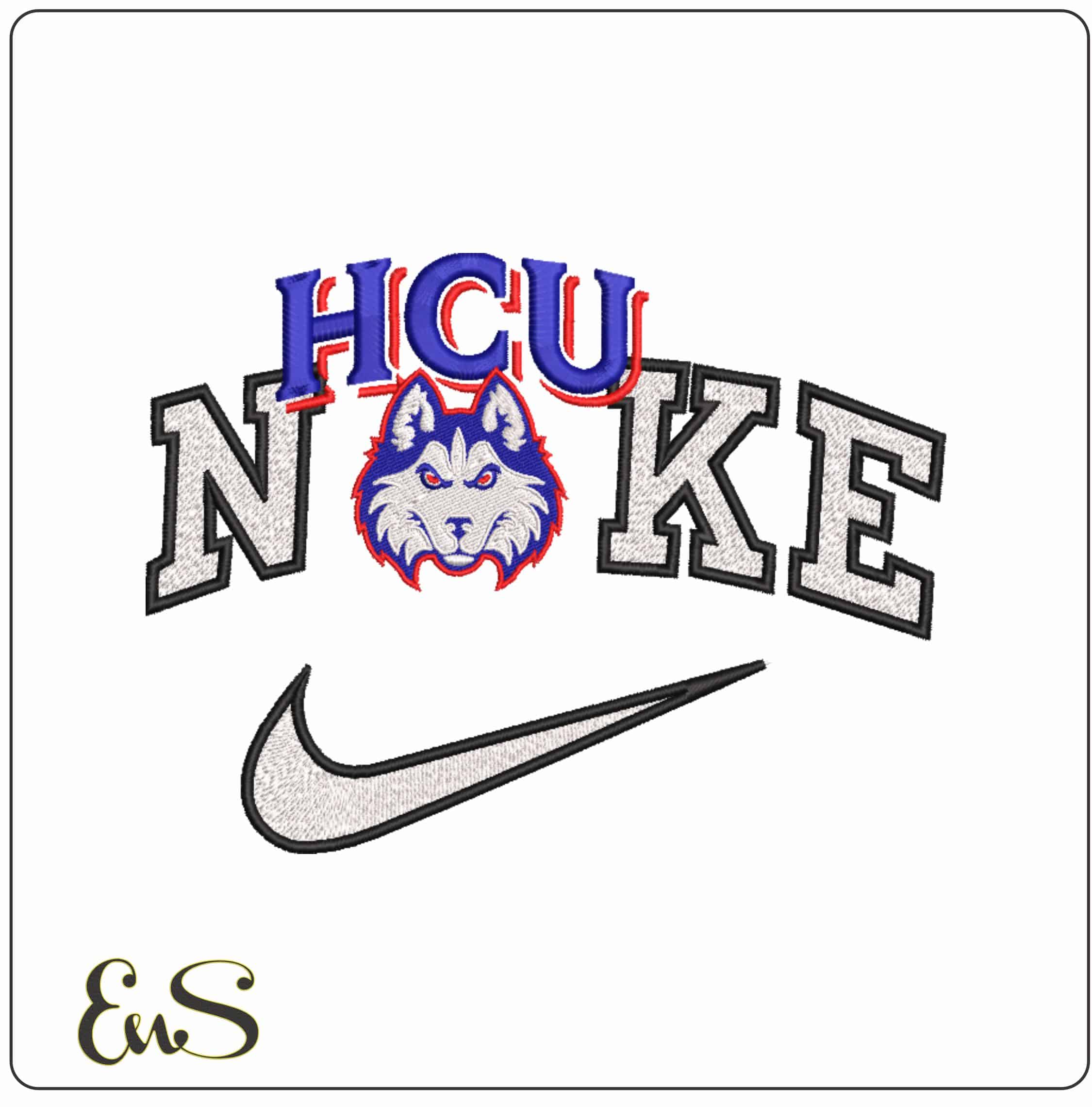 Nike Houston Christian Huskies 2023 University - Elegant embroidery design file-instant download