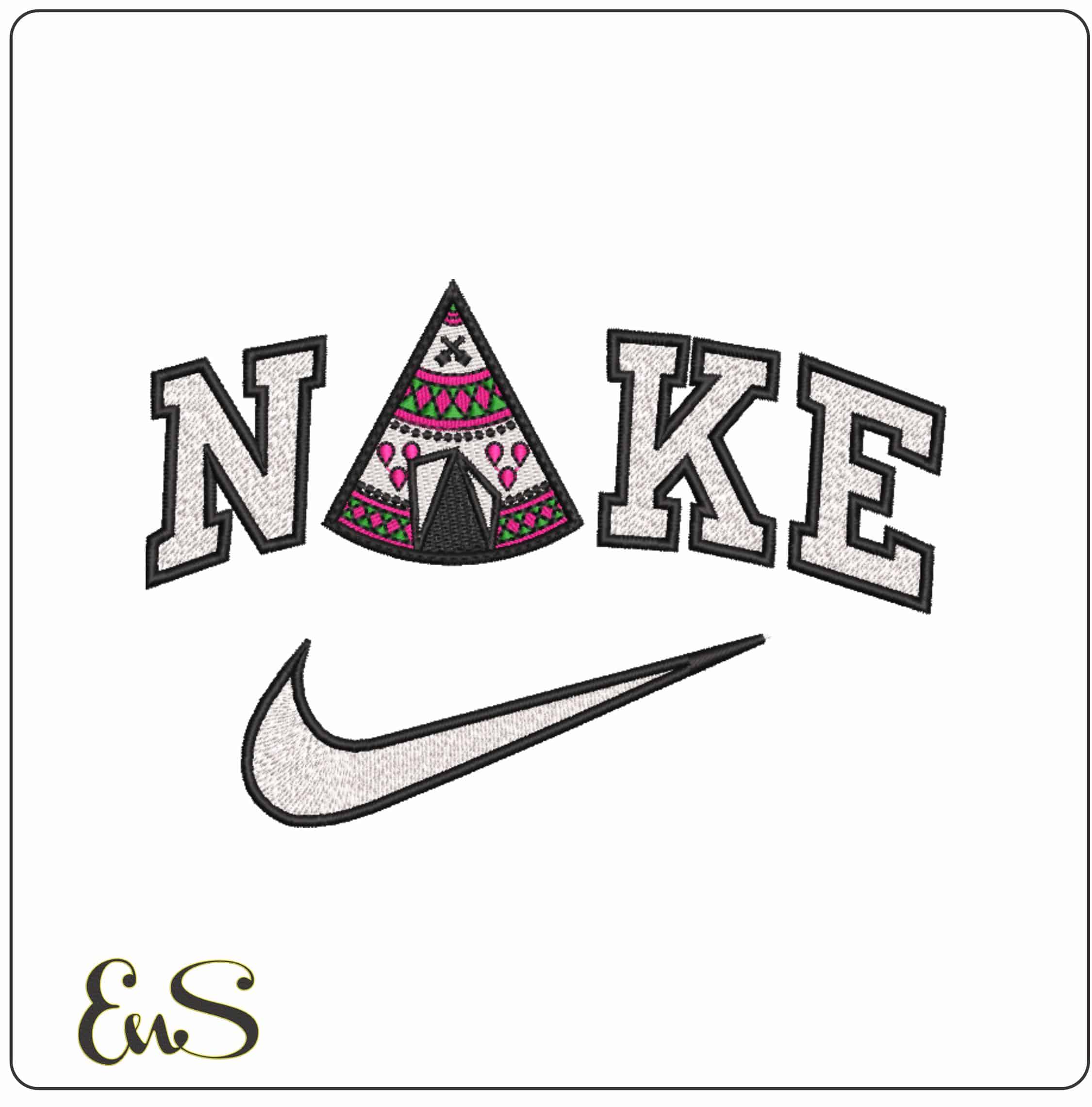 Nike Indian Teepee - Elegant embroidery design file-instant download