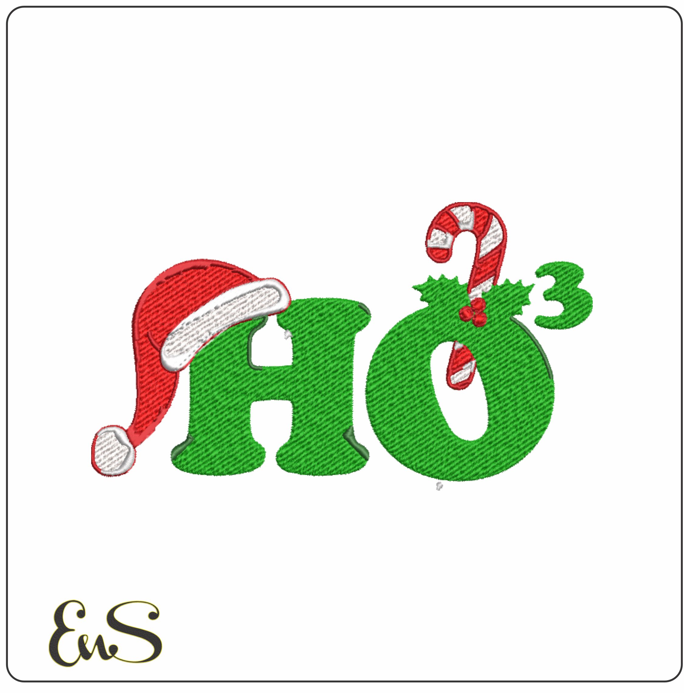 HO3 Christmas - embroidery file - instant download in a frame
