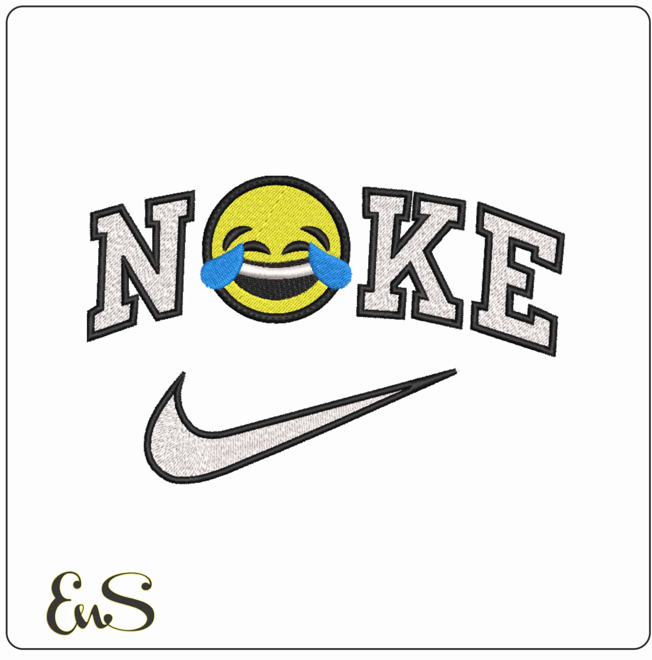 Nike Laughing till you Cry Emoji - Elegant embroidery design file-instant download