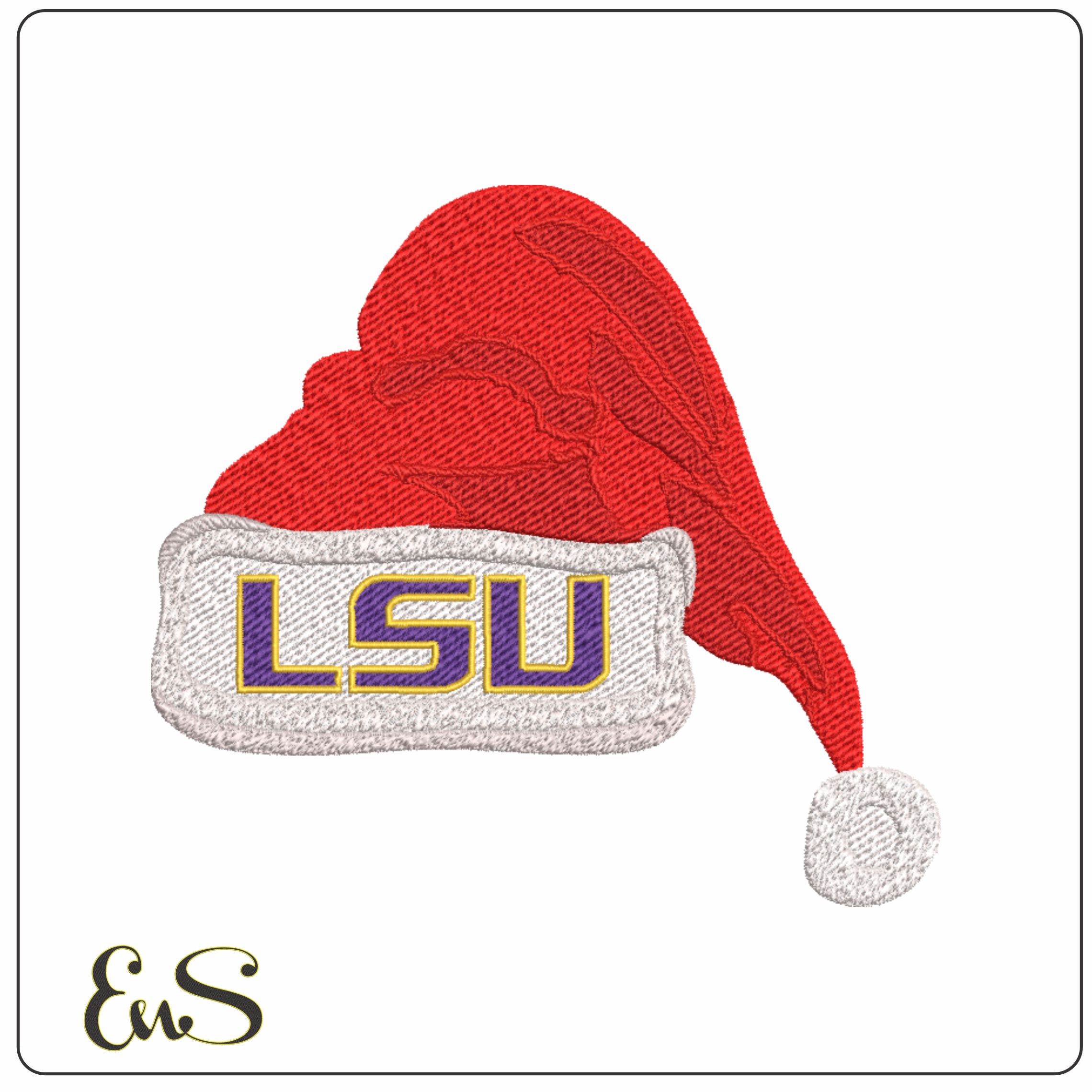 LSU Fighting Tigers Christmas Hat embroidery design - Fighting Tigers Logo - Louisiana State University Logo embroidery machine pattern embroidery file - instant download in a frame
