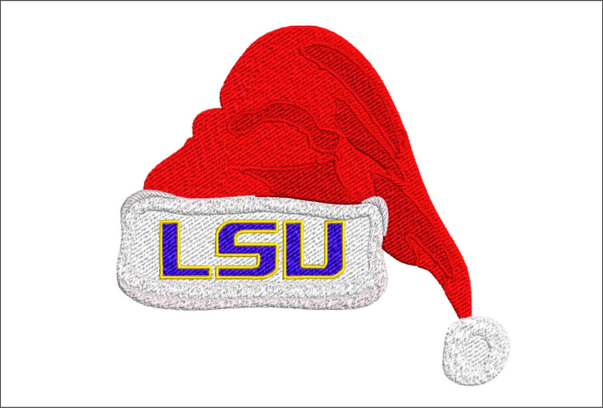 LSU Fighting Tigers Christmas Hat embroidery design - Fighting Tigers Logo - Louisiana State University  Logo  embroidery machine  pattern embroidery file - instant download in a frame
