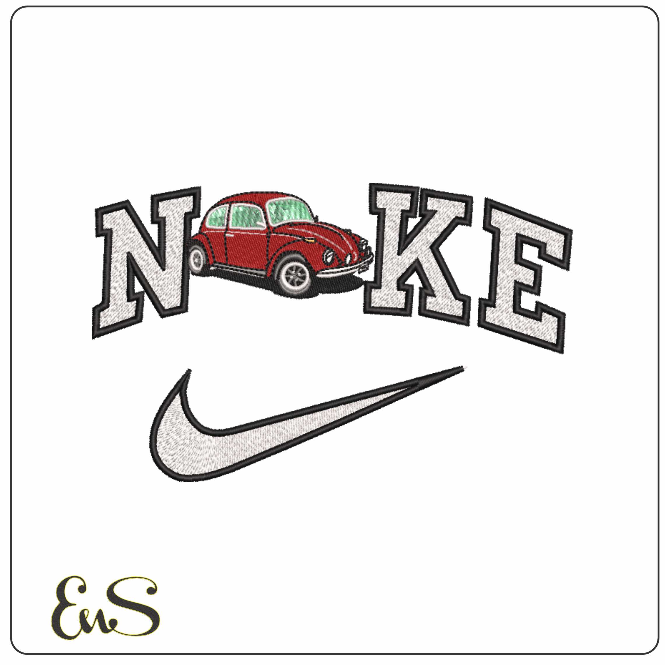 Nike Original Beetle Car - Elegant embroidery design file-instant download