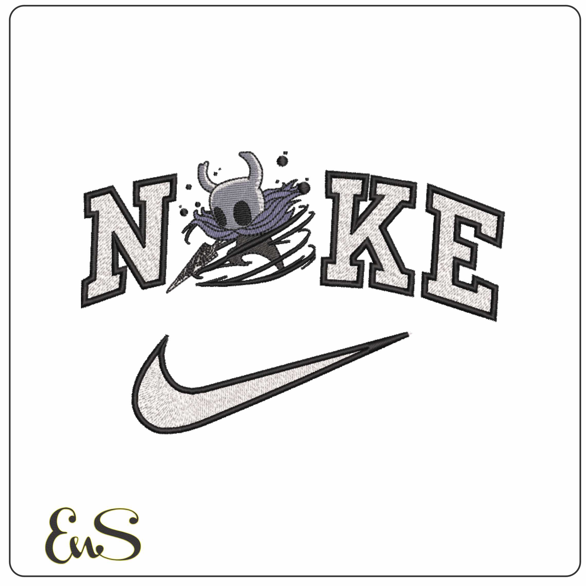 Nike The Knight Hollow Knight - Elegant embroidery design file-instant download