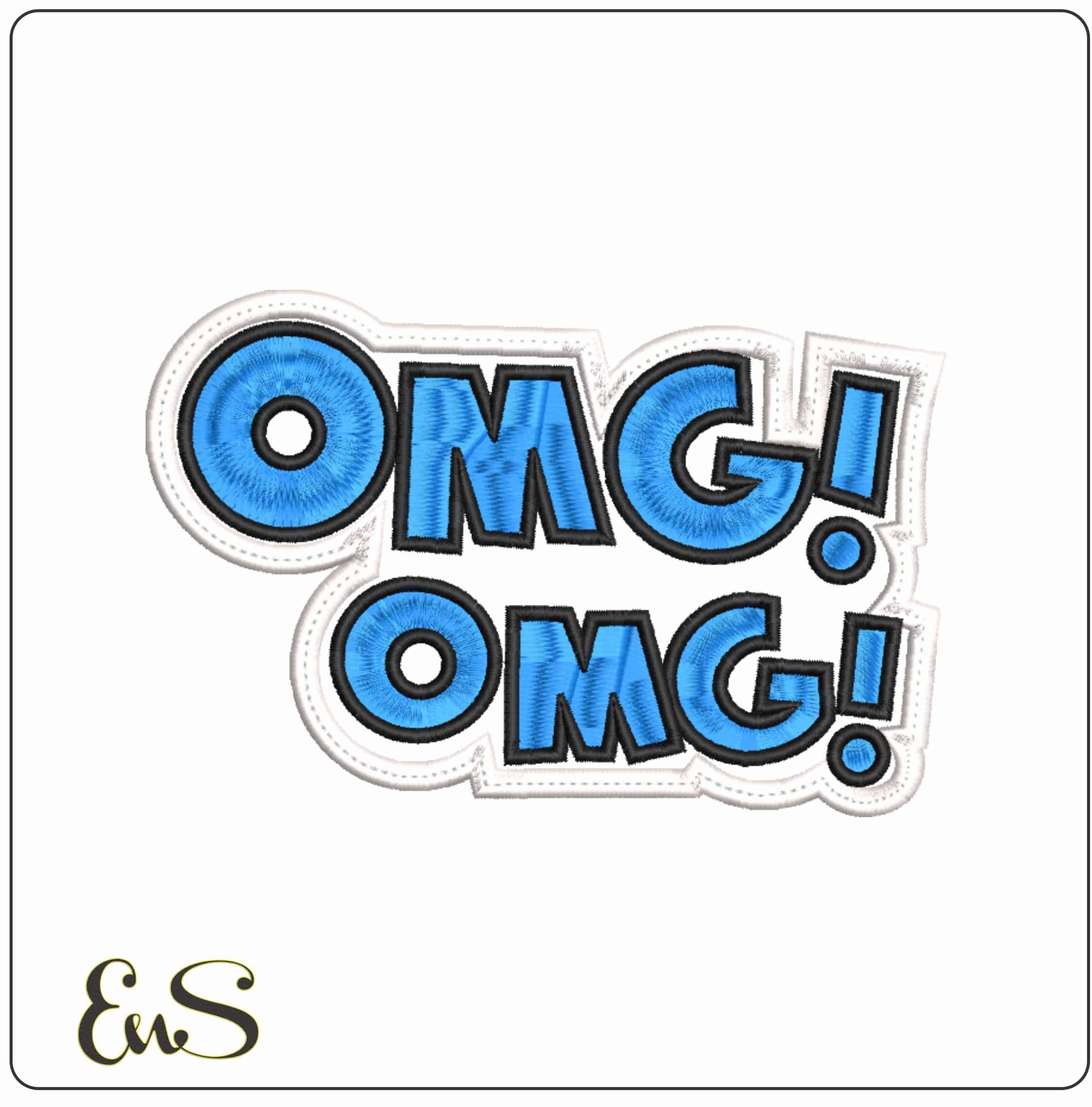 OMG OMG - Elegant embroidery design file-instant download