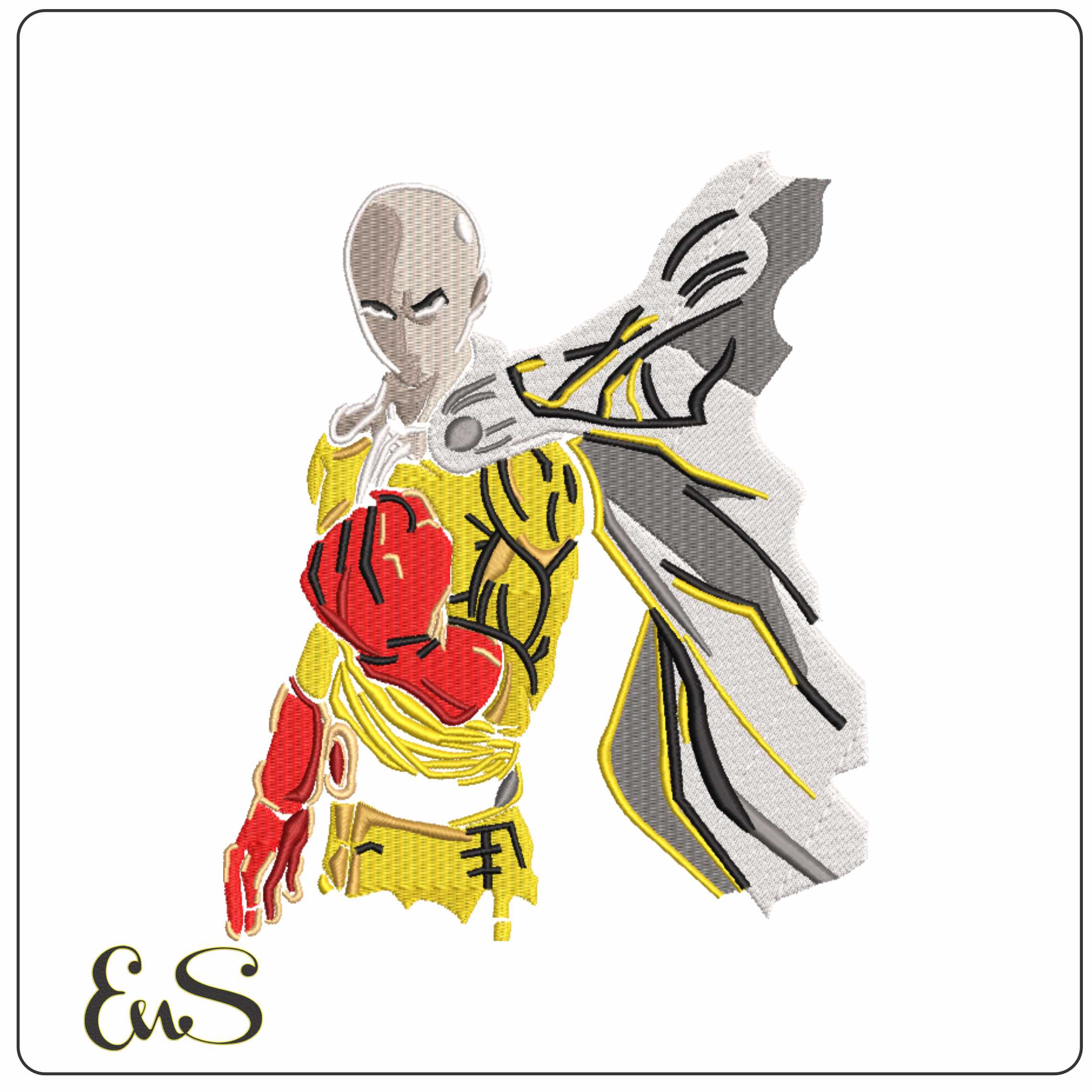 One Punch Man Anime - Elegant embroidery design file-instant download