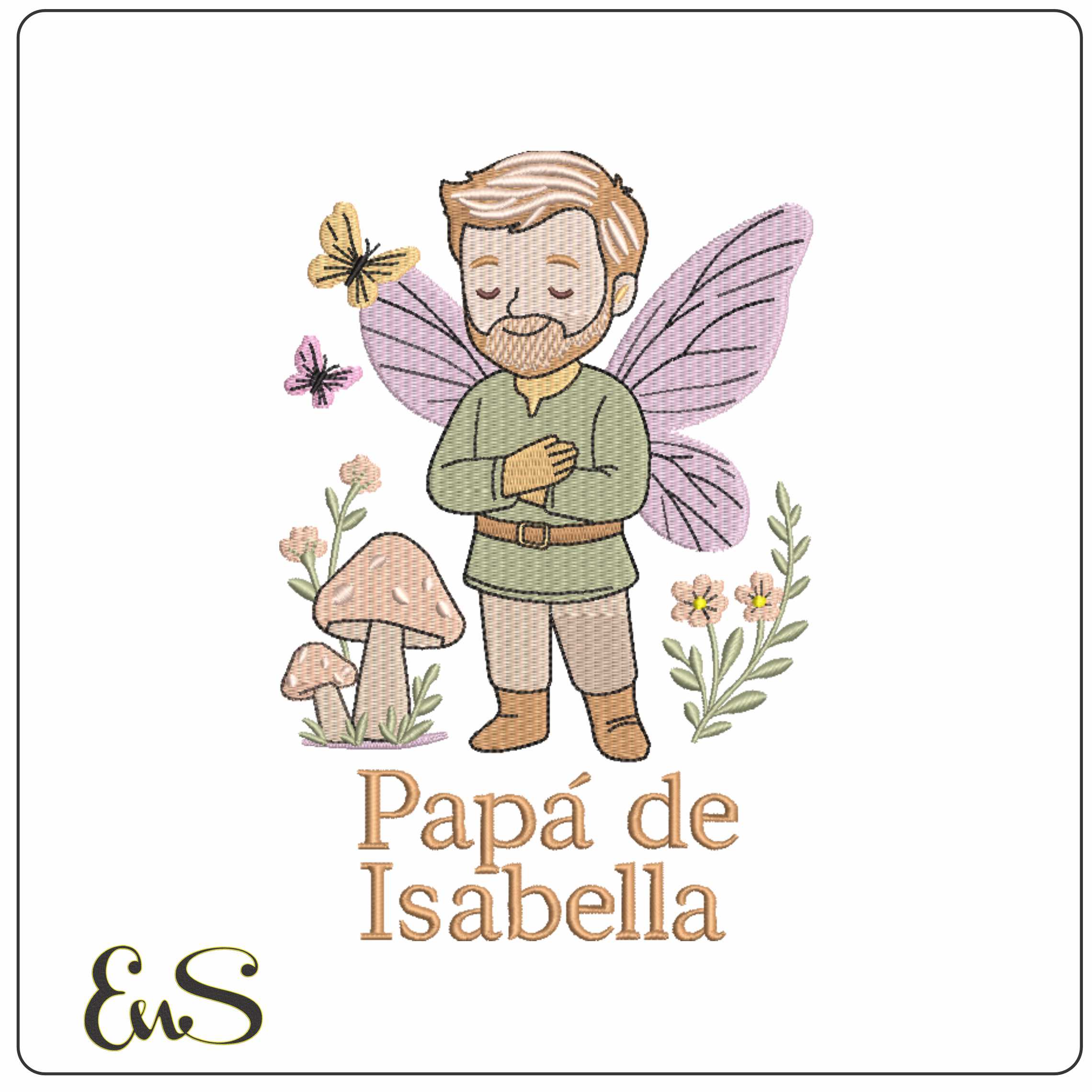 Papa de Isabella Book - Elegant embroidery design file-instant download