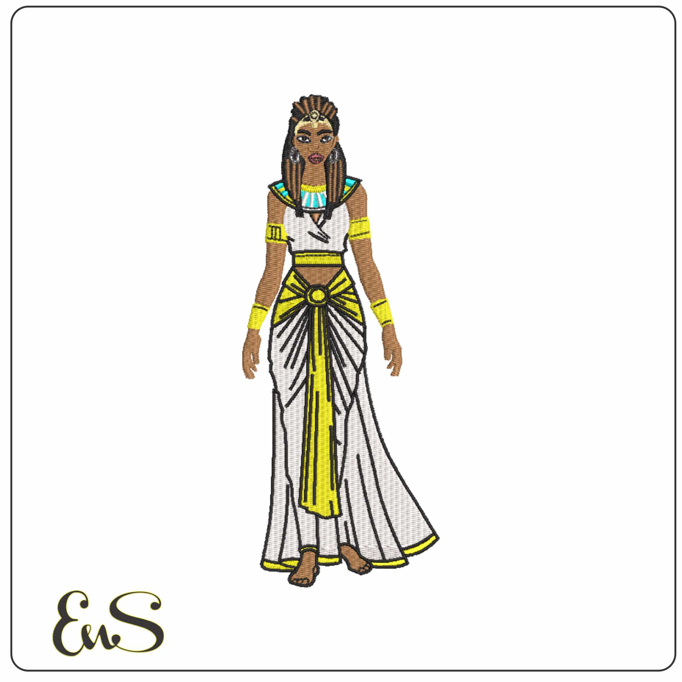Queen Cleoptra Full Body - Elegant embroidery design file-instant download