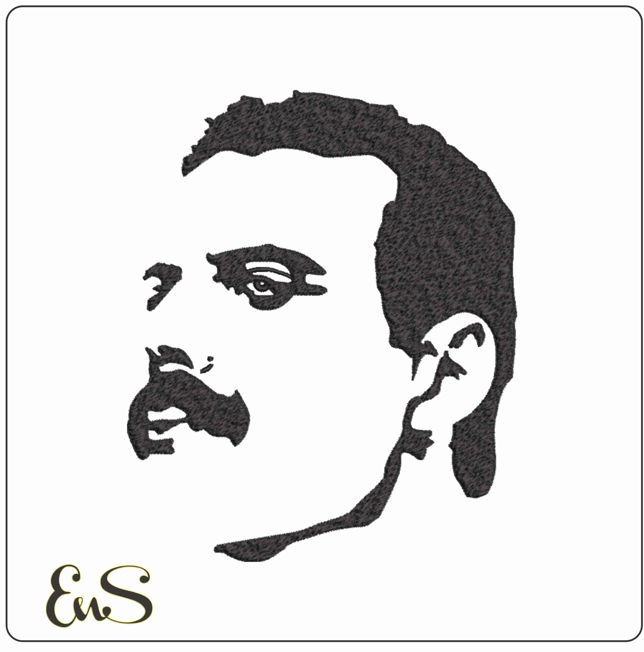 Queen Freddie Face - Elegant embroidery design file-instant download