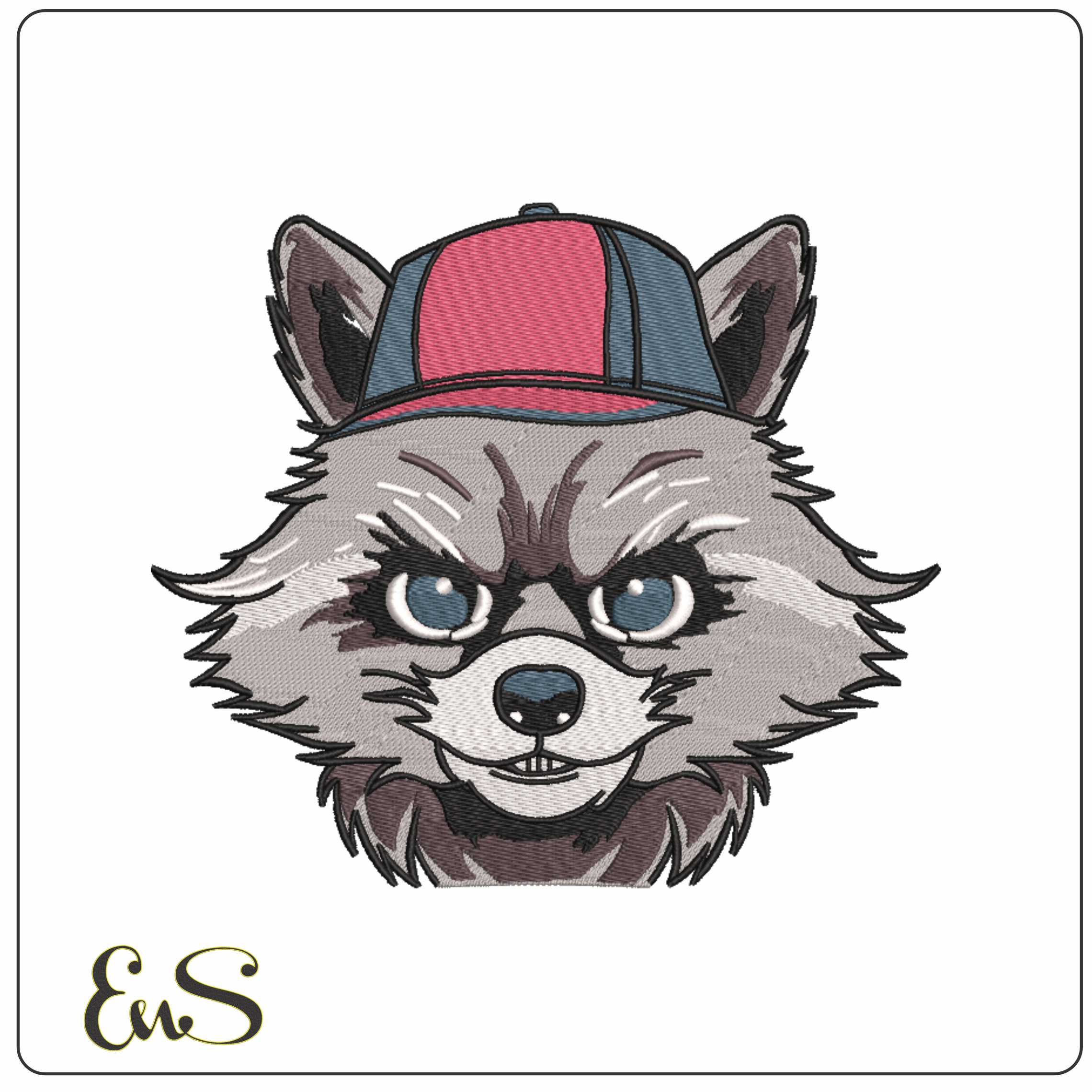 Racoon with Hat - Elegant embroidery design file-instant download