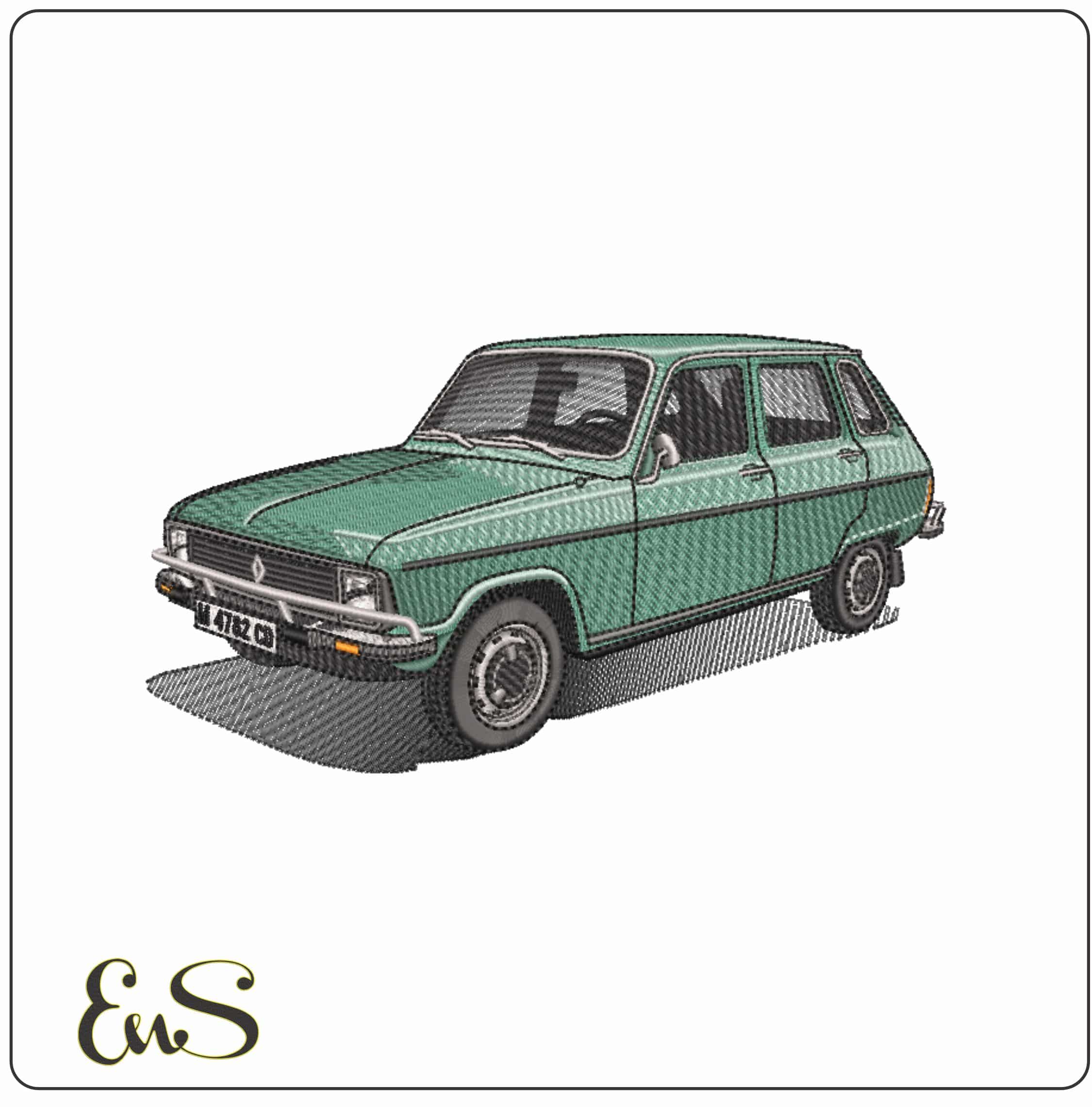 Renault 6 TL - Elegant embroidery design file-instant download