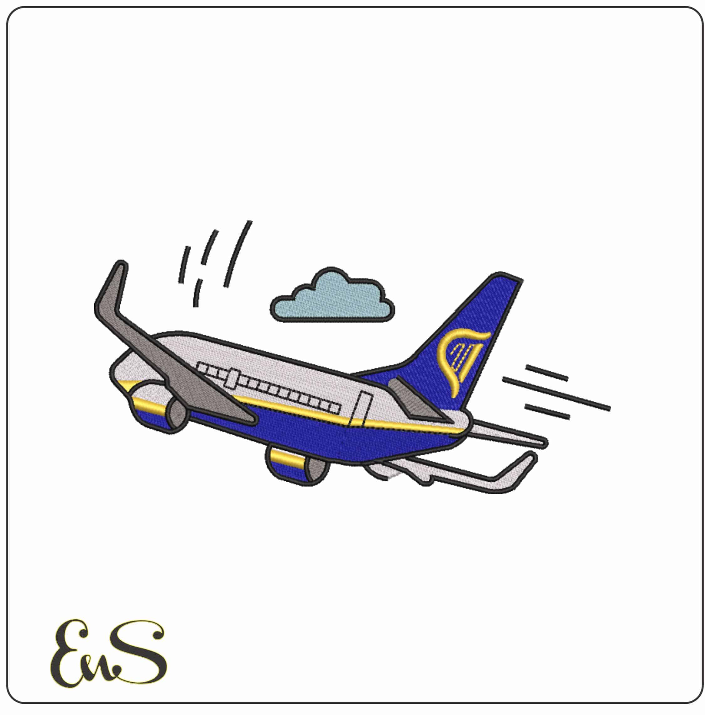 Ryan Air Plane - Elegant embroidery design file-instant download