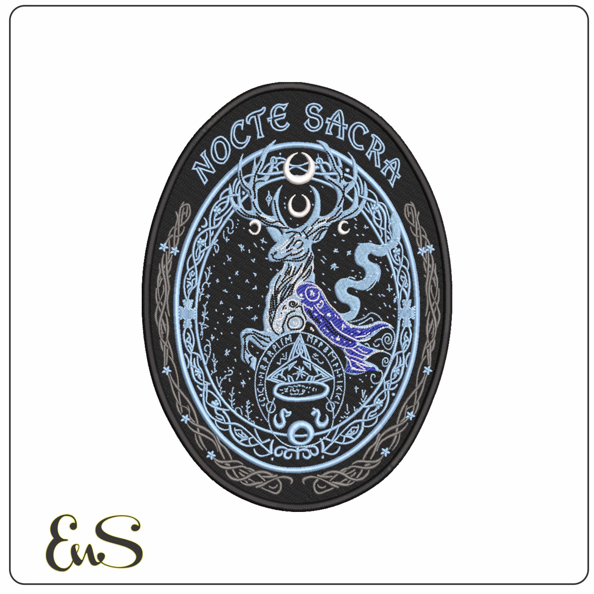 Sacred Night Patch - Elegant embroidery design file-instant download
