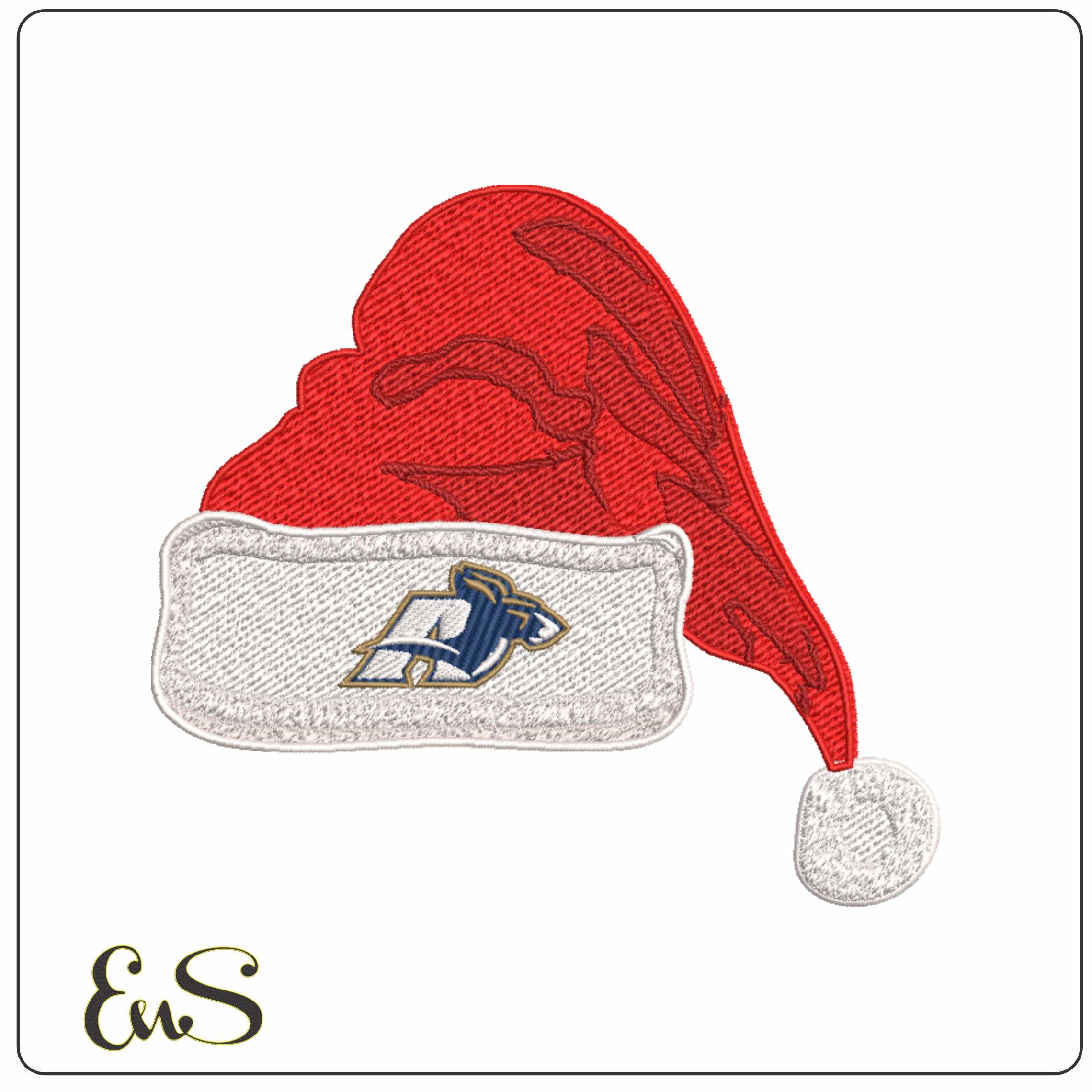 Santa Hat Akron Zips 2008 2015 University of Akron - Elegant embroidery design file-instant download