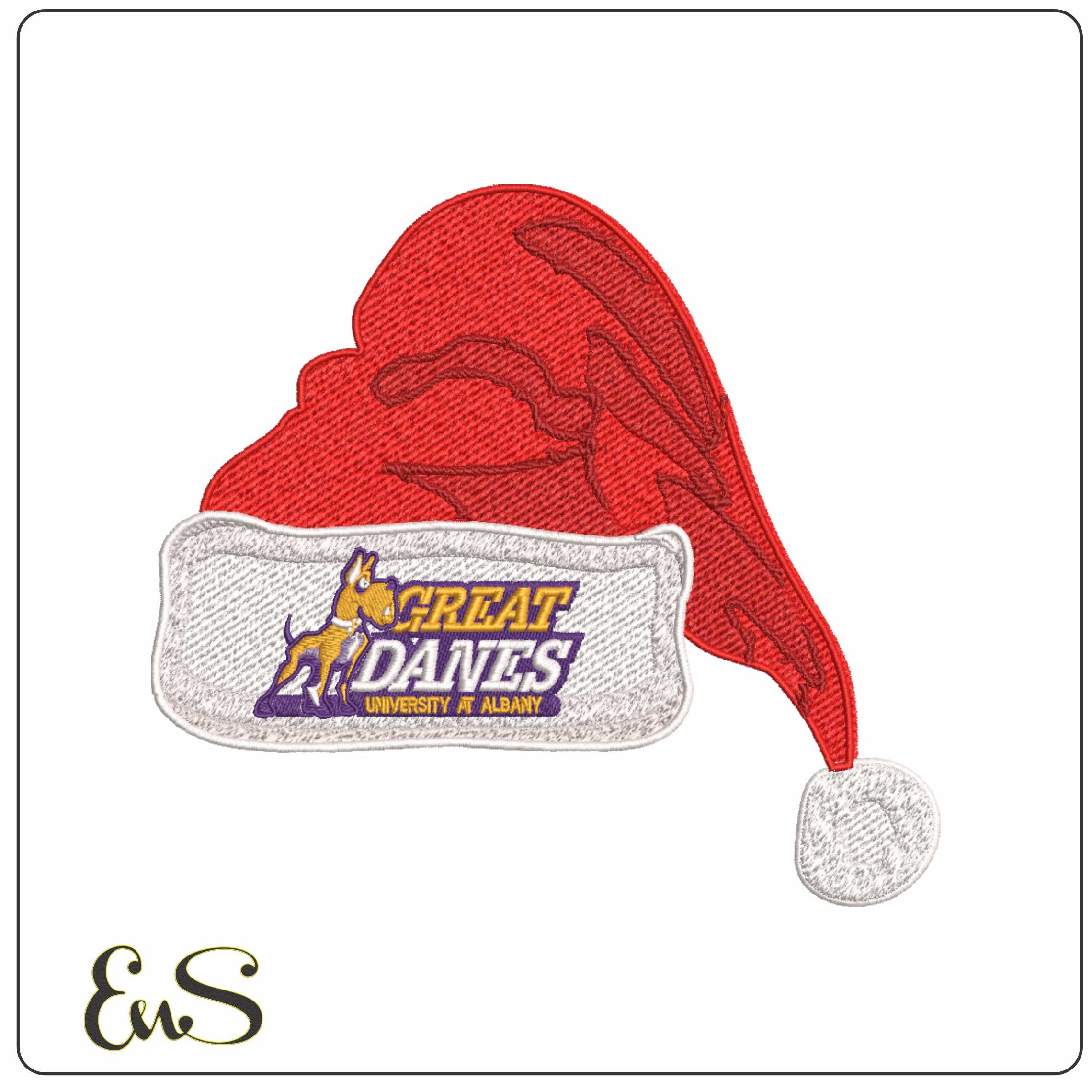 Santa Hat Albany Great Danes 2002 to 2013 - Elegant embroidery design file-instant download
