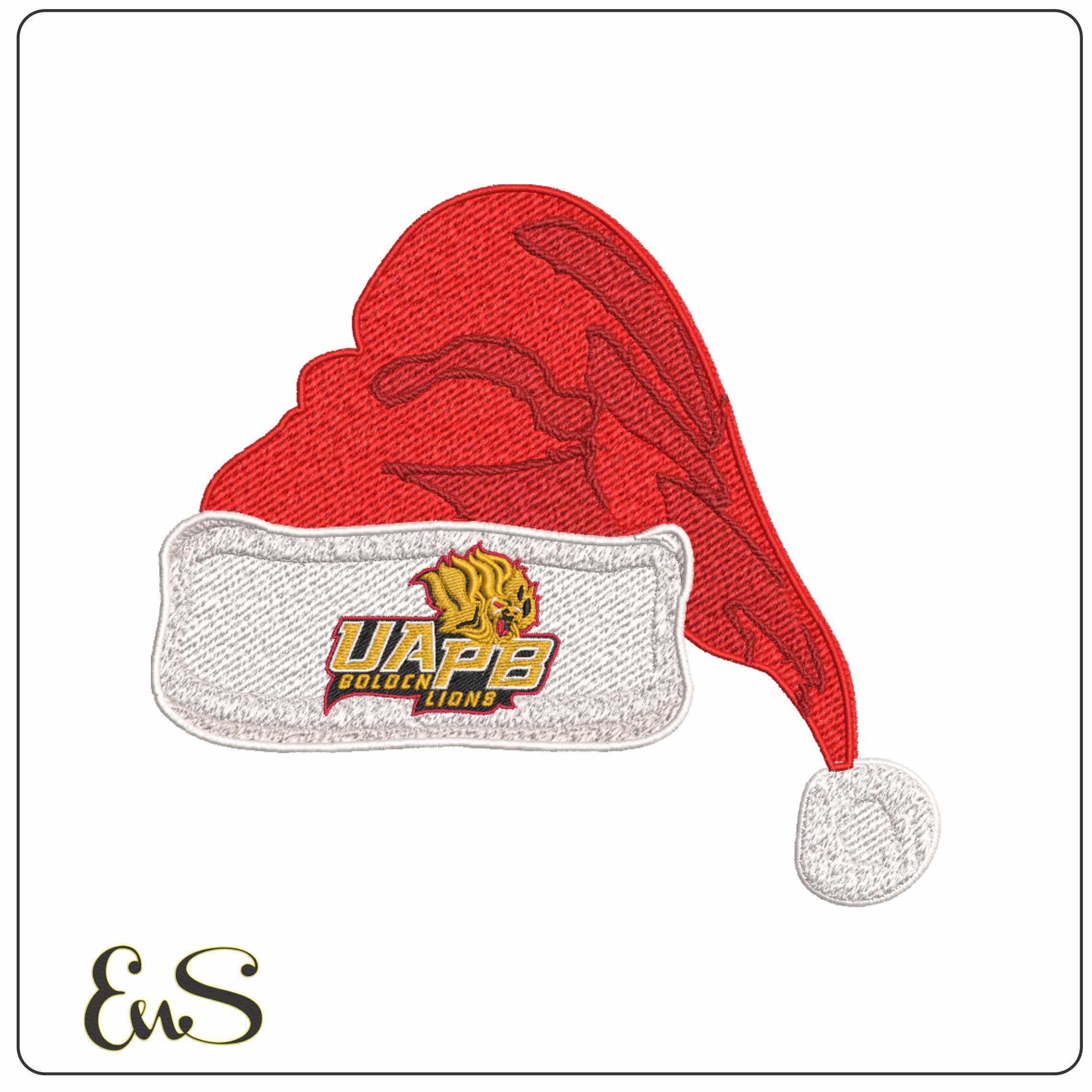 Santa Hat Arkansas PB Golden Lions Alternative - Elegant embroidery design file-instant download