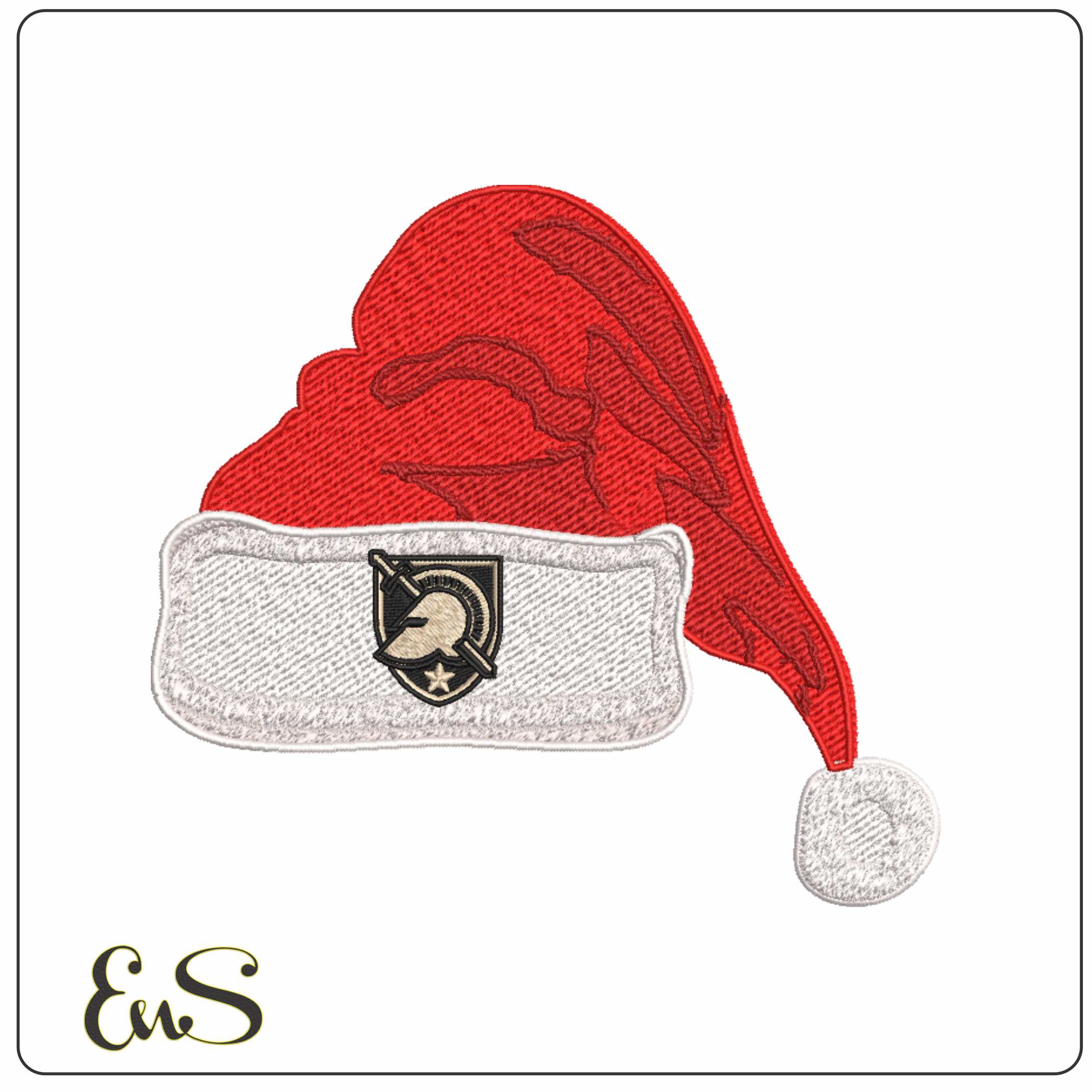 Santa Hat Army Black Knight 2015 on US Military - Elegant embroidery design file-instant download