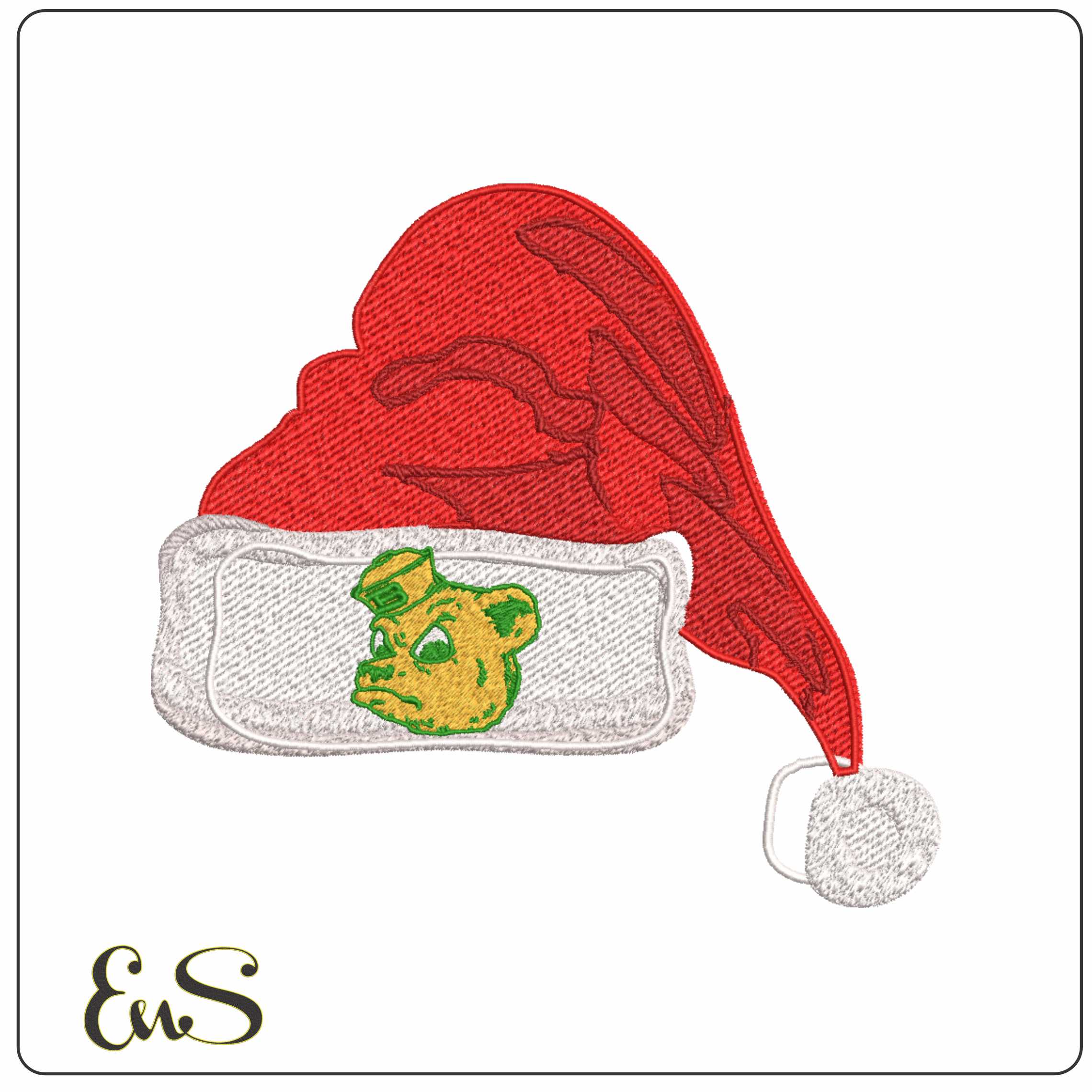 Santa Hat Baylor Bears 1969 to1997 Baylor University - Elegant embroidery design file-instant download