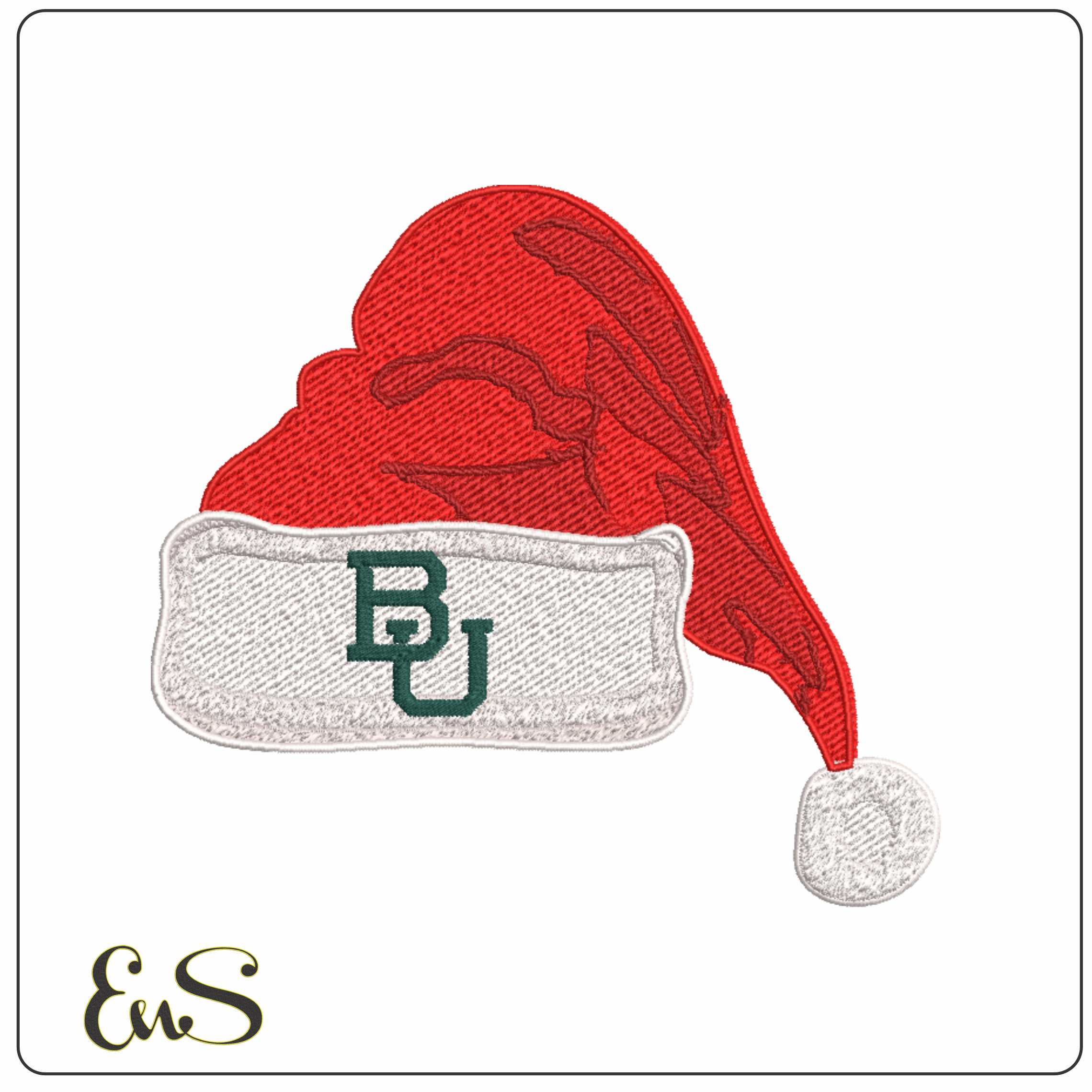 Santa Hat Baylor Bears 2019 on Baylor University - Elegant embroidery design file-instant download