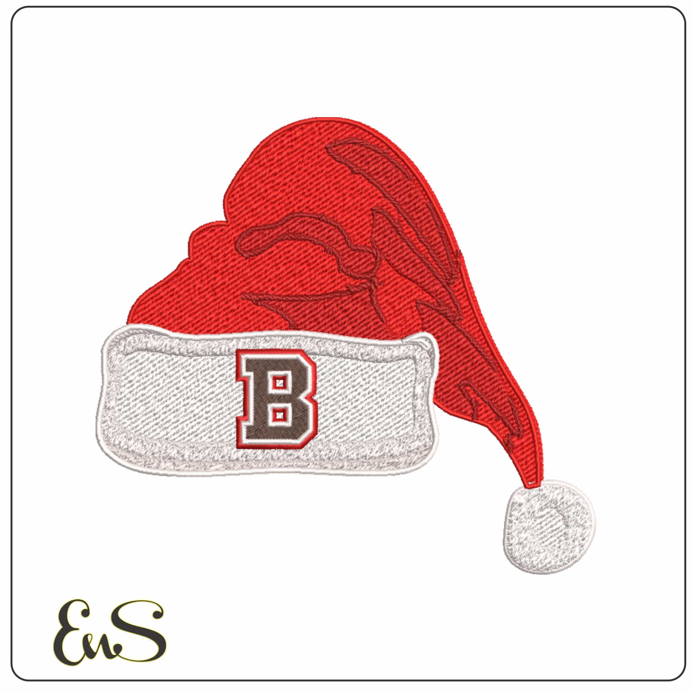 Santa Hat Brown Bears 2022 on Brown University - Elegant embroidery design file-instant download