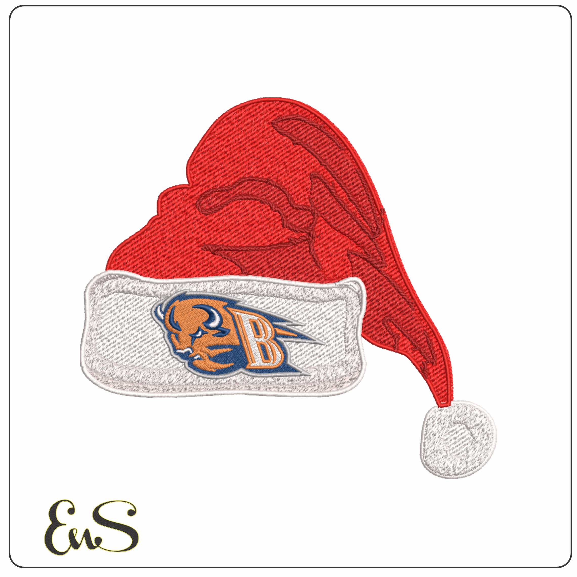 Santa Hat Bucknell Bison B Bucknell University - Elegant embroidery design file-instant download