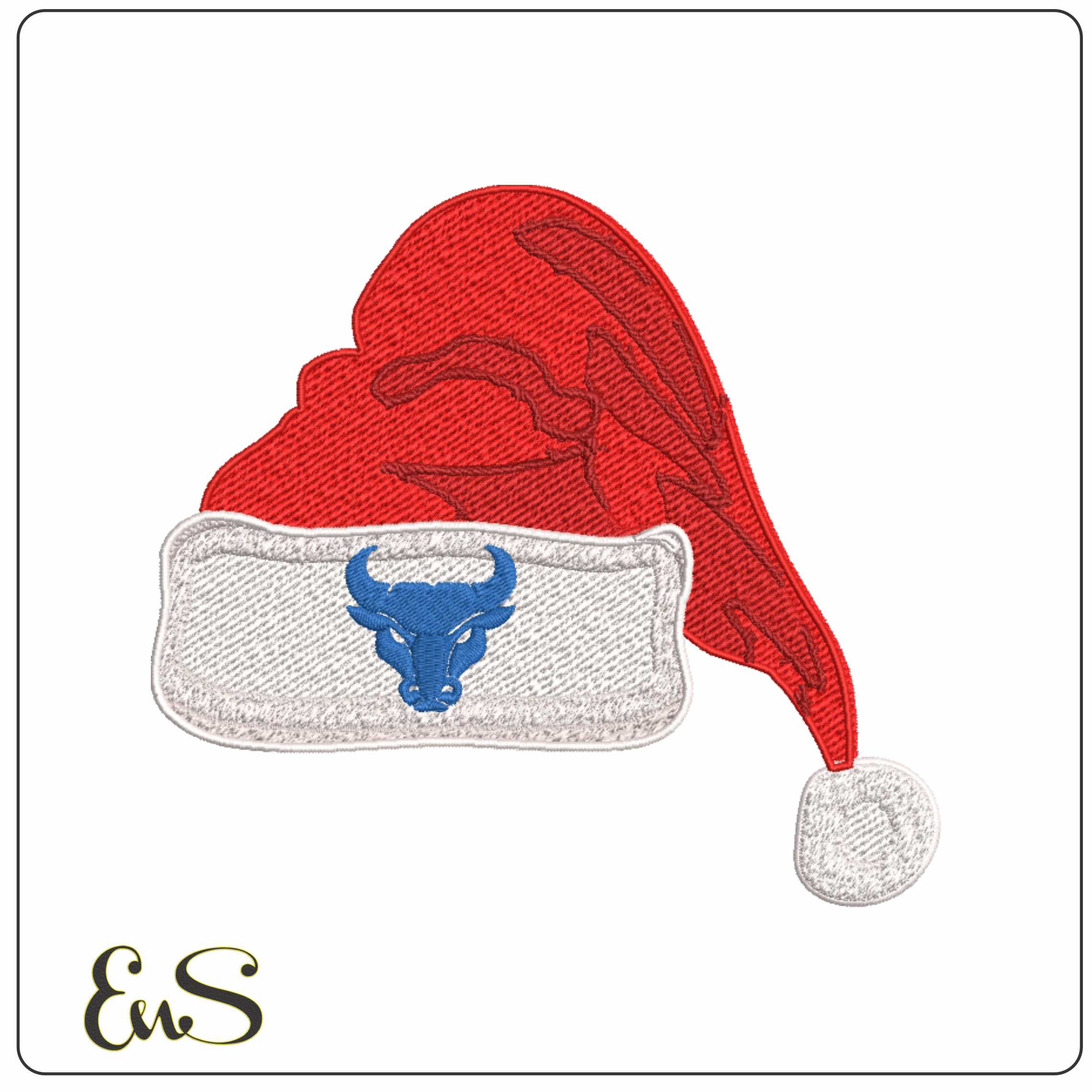 Santa Hat Buffalo Bulls Alternative - Elegant embroidery design file-instant download