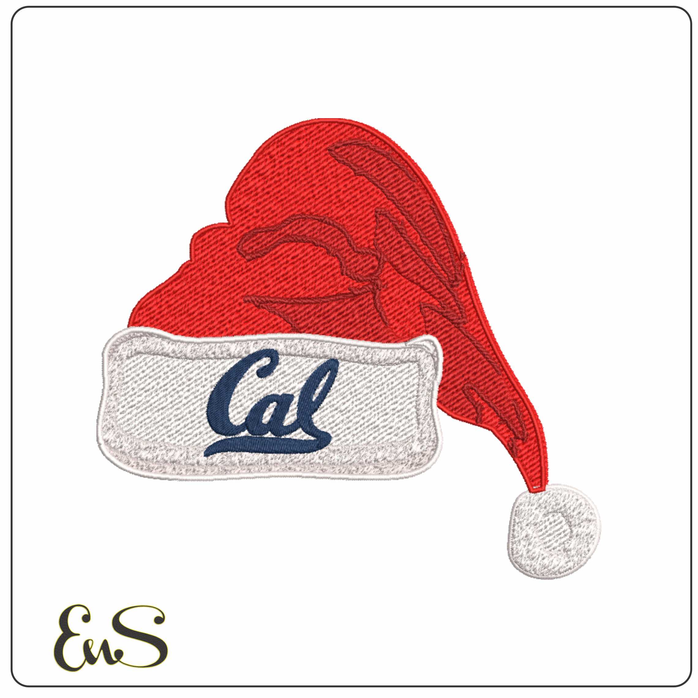 Santa Hat California Golden Bear 1978 - Elegant embroidery design file-instant download