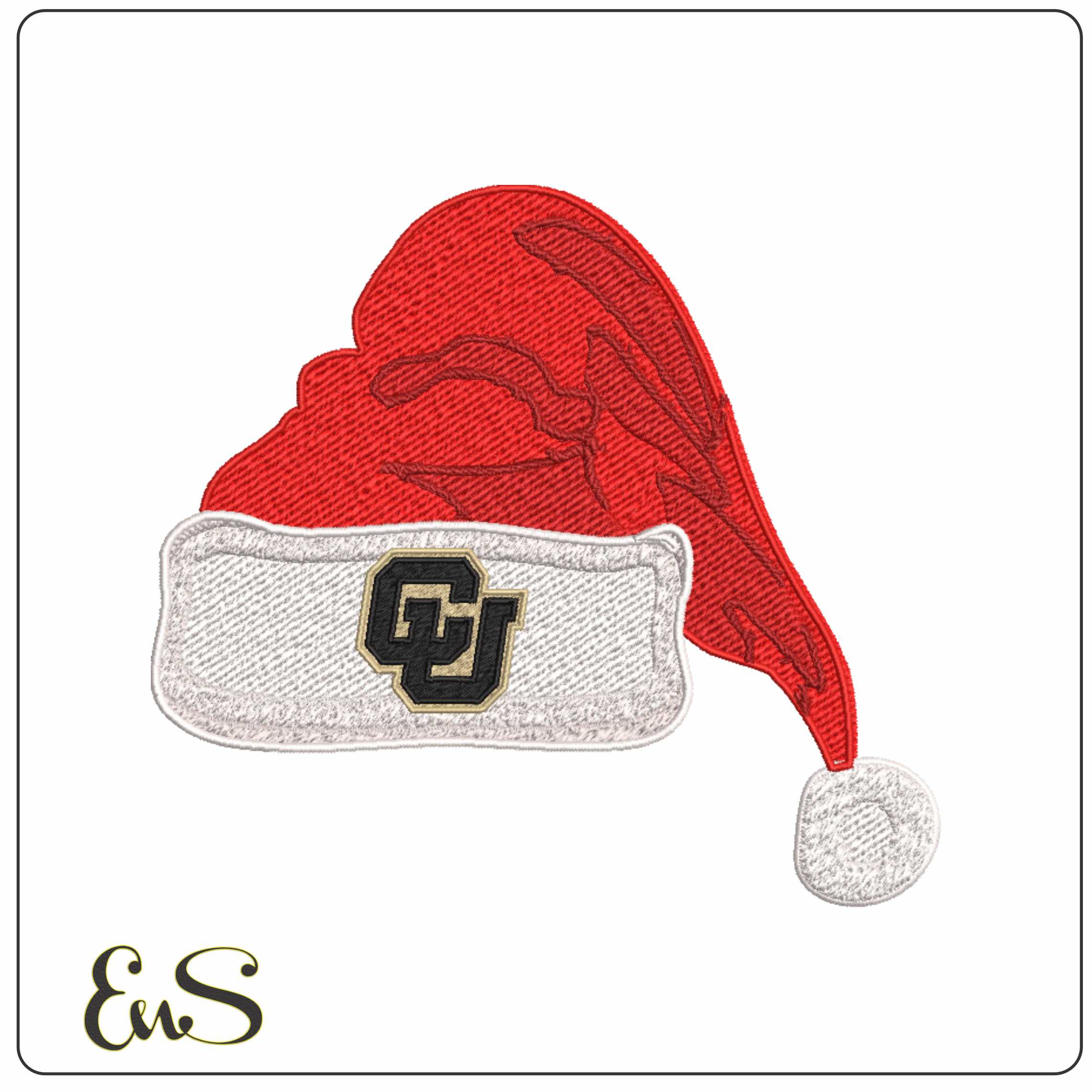 Santa Hat Colorado Buffaloes Alternative - Elegant embroidery design file-instant download