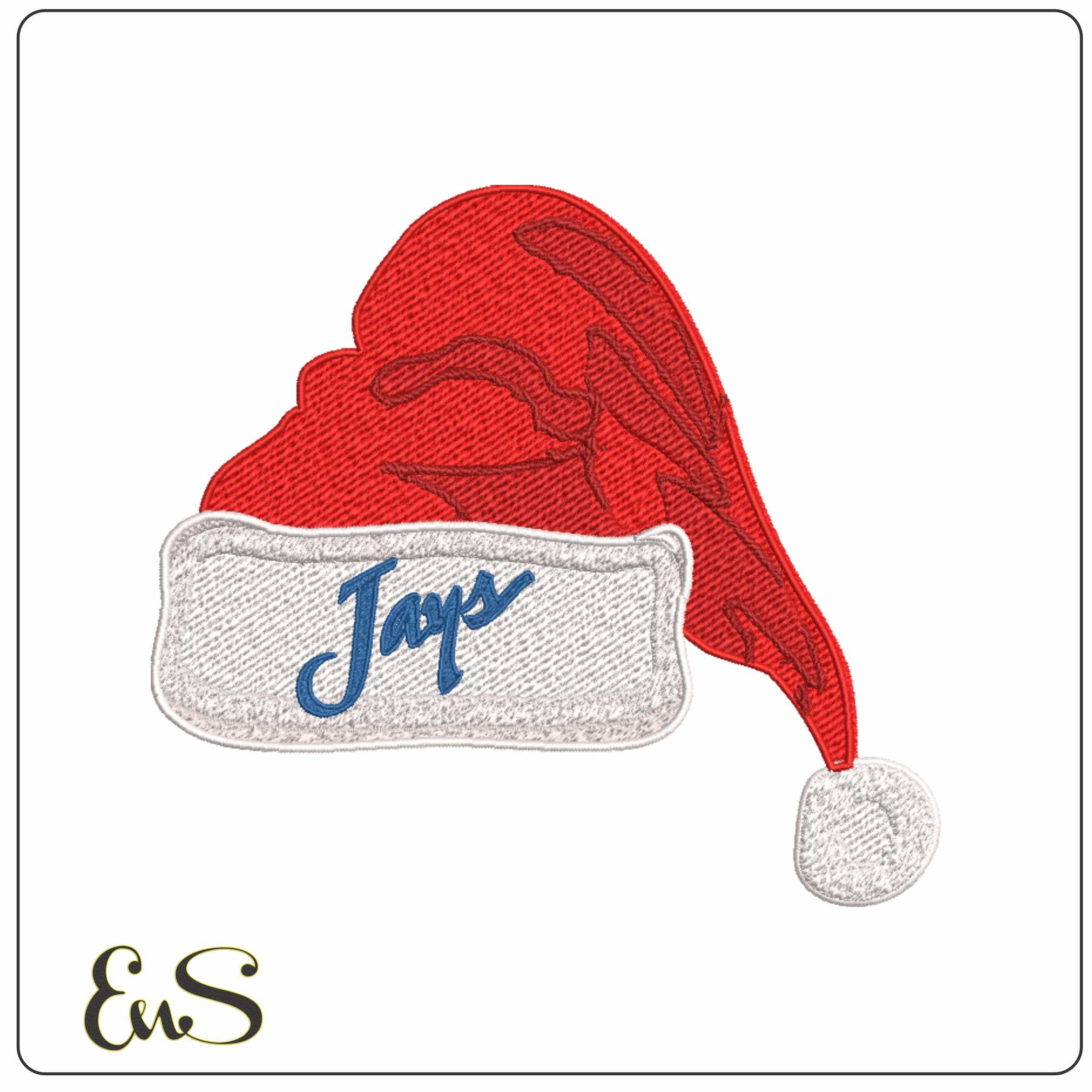 Santa Hat Creighton Bluejays 1999 2012 - Elegant embroidery design file-instant download