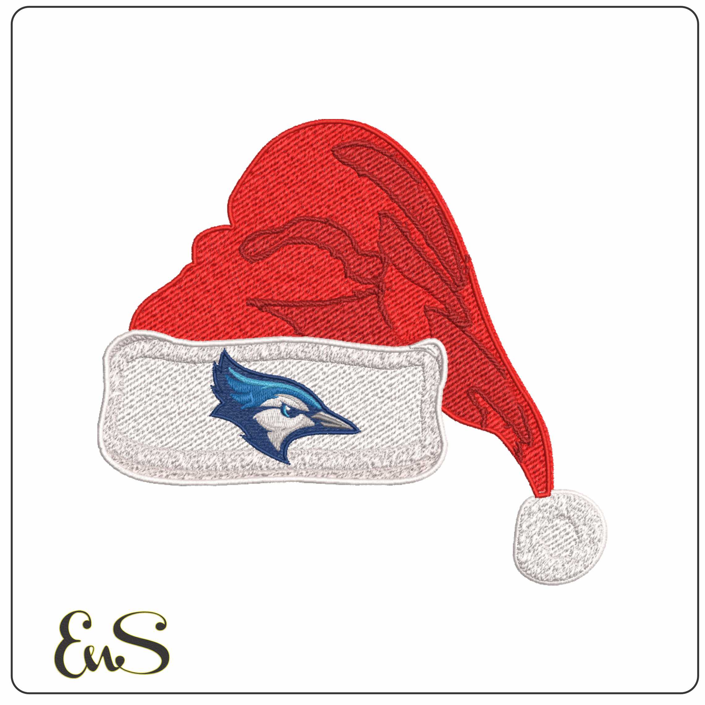 Santa Hat Creighton Bluejays Alternative - Elegant embroidery design file-instant download