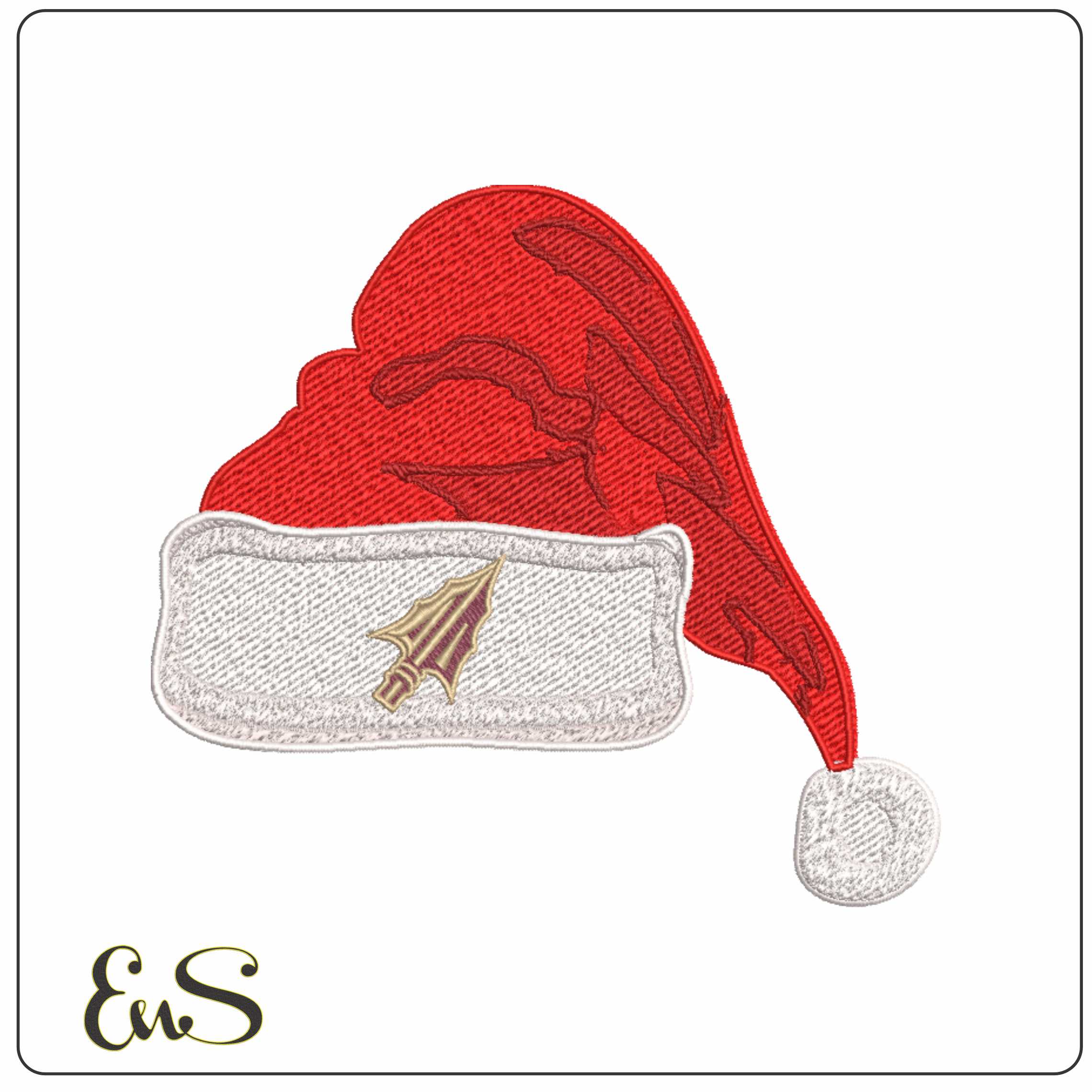 Santa Hat Florida State Seminoles Alternative - Elegant embroidery design file-instant download