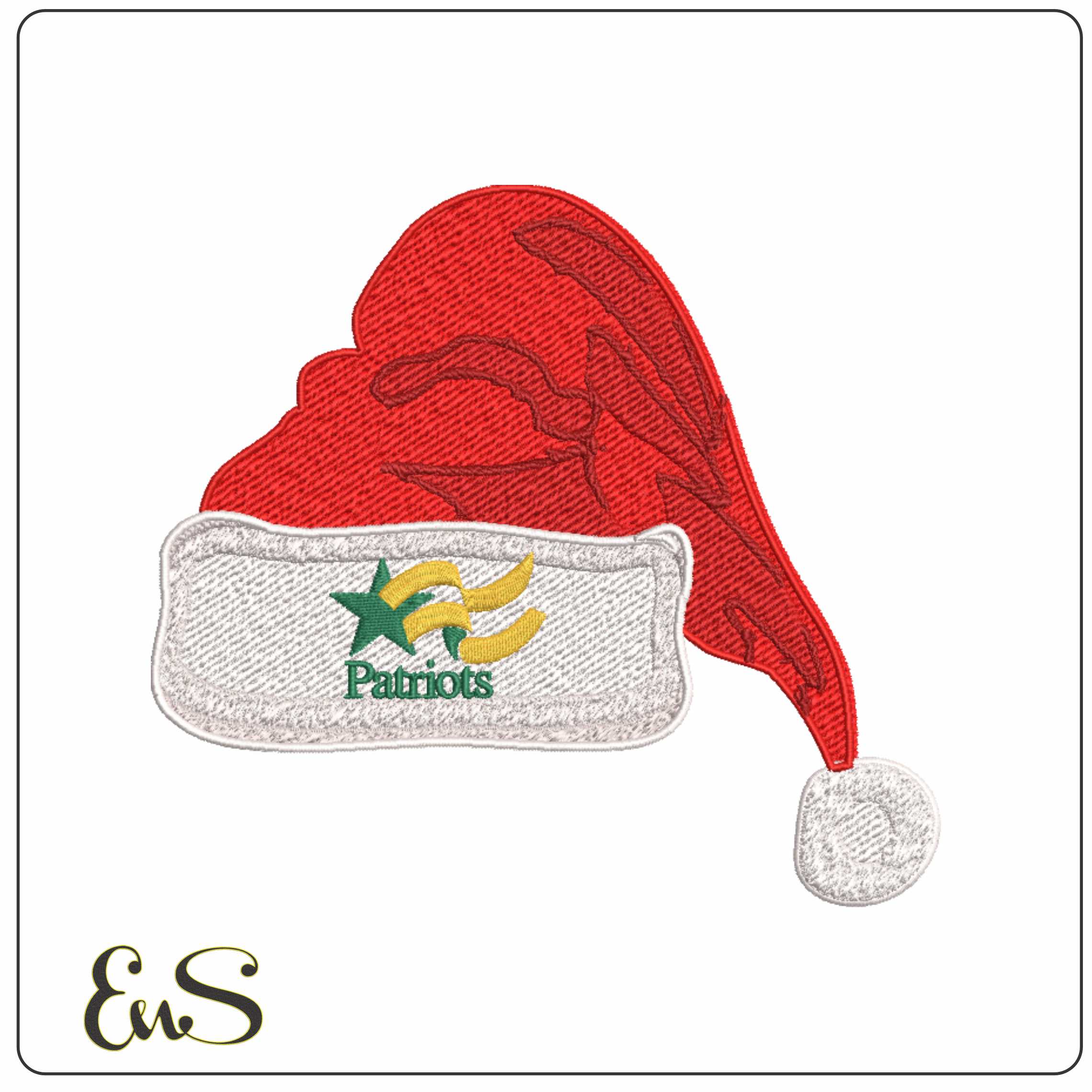 Santa Hat George Mason Patriots 1995 2004 - Elegant embroidery design file-instant download