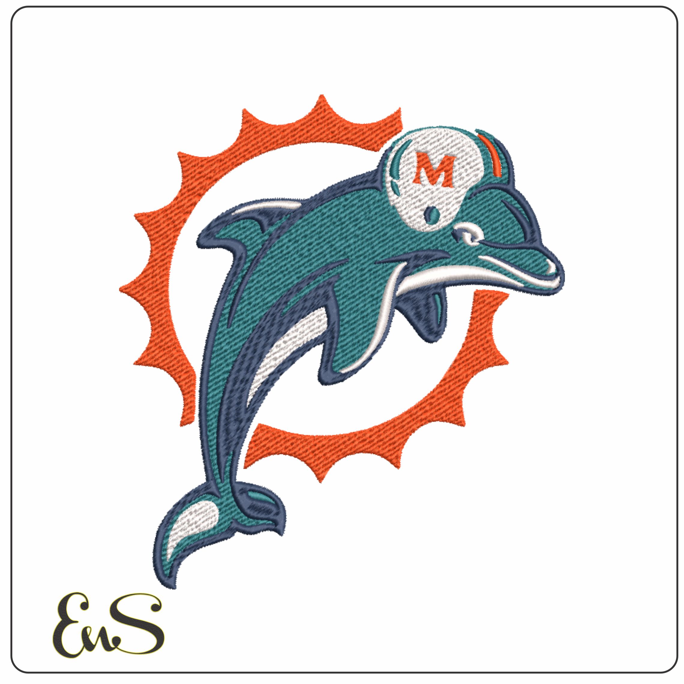 Miami Dolphins NFL embroidery design -Hard Rock men's football embroidery machine pattern embroidery file - instant download