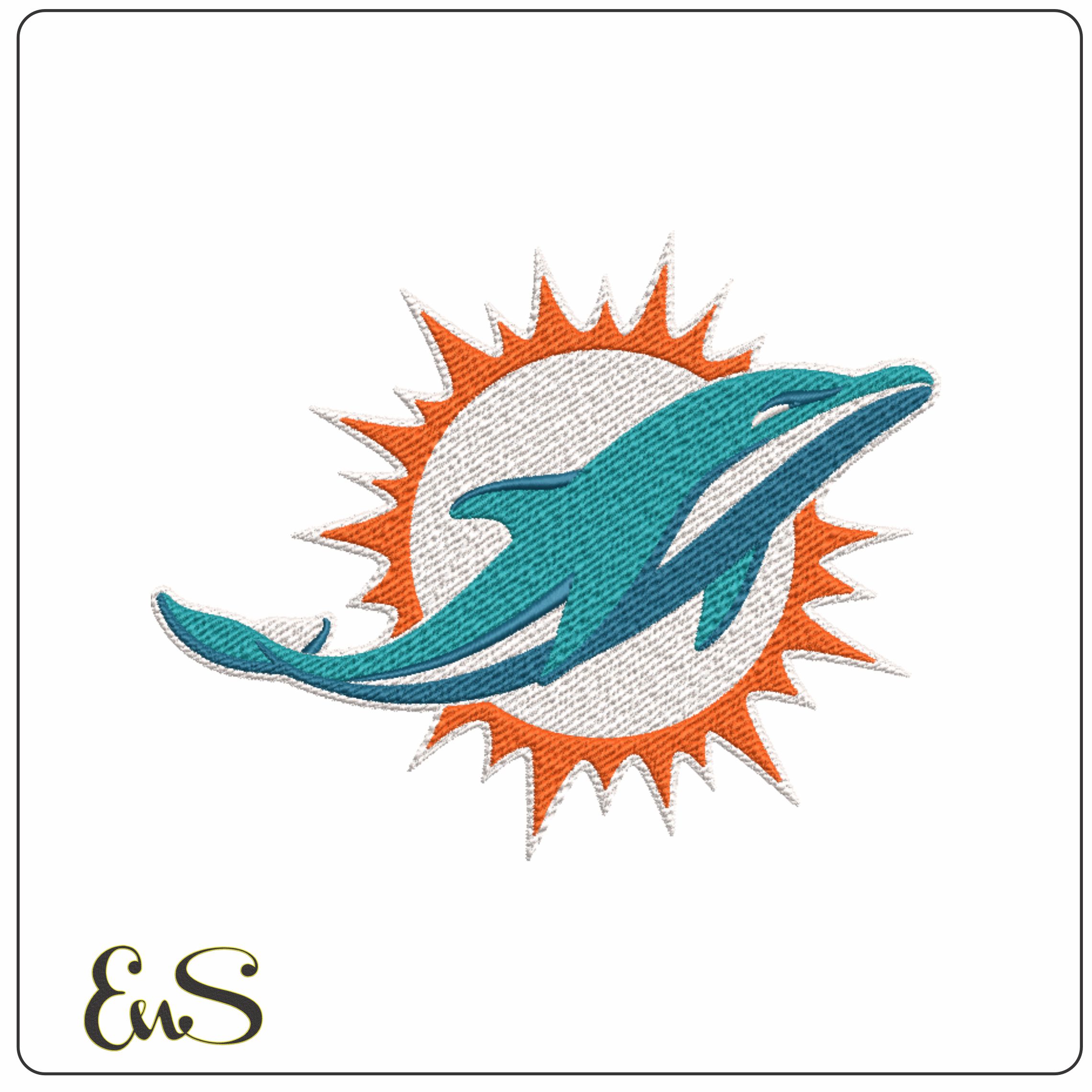 Miami Dolphins NFL embroidery design -Hard Rock men's football embroidery machine pattern embroidery file - instant download
